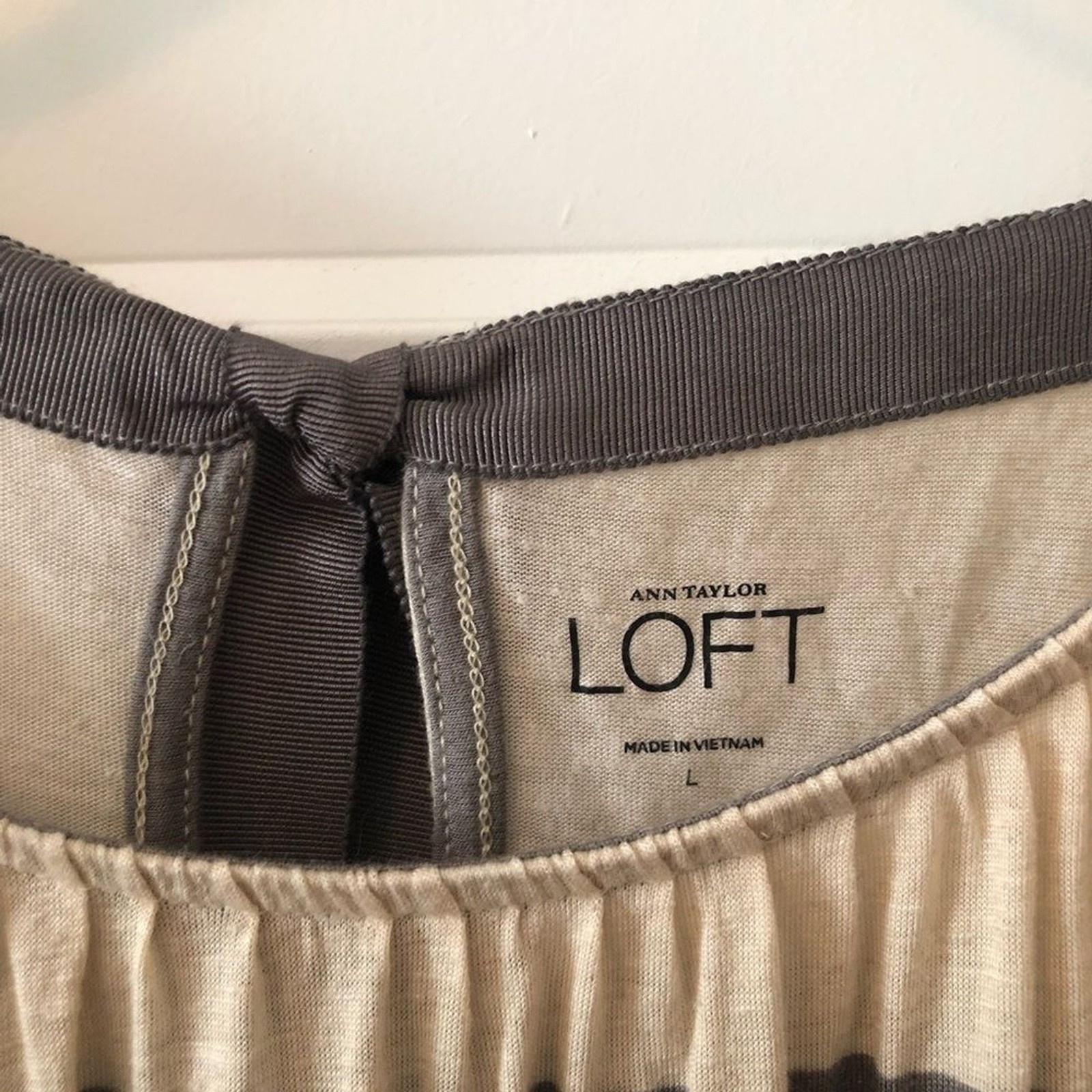 Large Loft Grey and cream striped shirt
