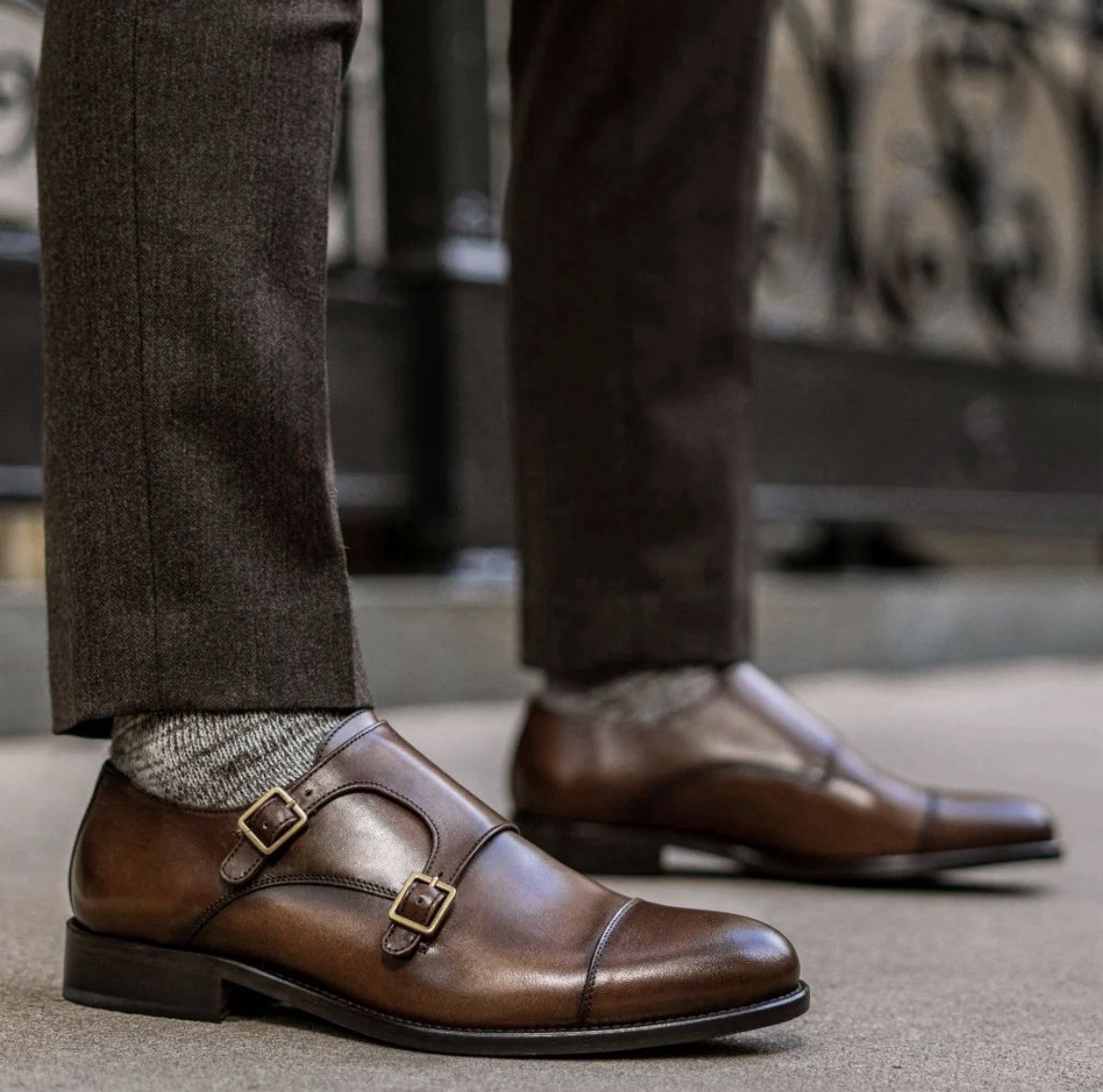 THURSDAY BOOT CO SAINT Cinnamon LEATHER DOUBLE MONK STRAP DRESS SHOES MENS 15