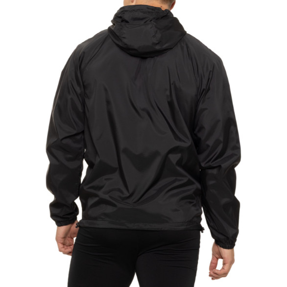 New Balance Mens Hooded Dobby Windbreaker Full Zip Mesh Lined Jacket Sz M