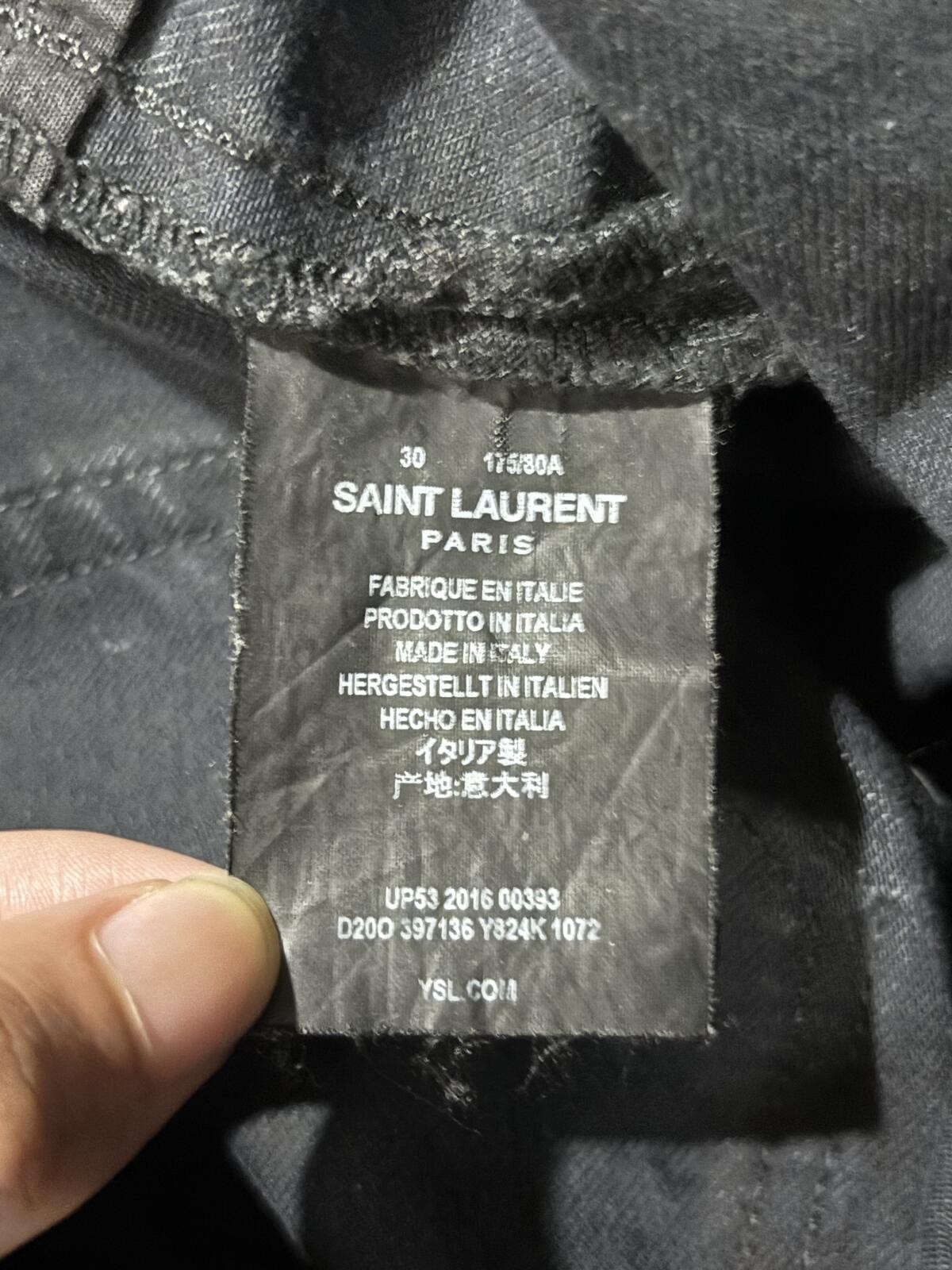 Saint Laurent Paris Black D01 Coated Denim Jeans
