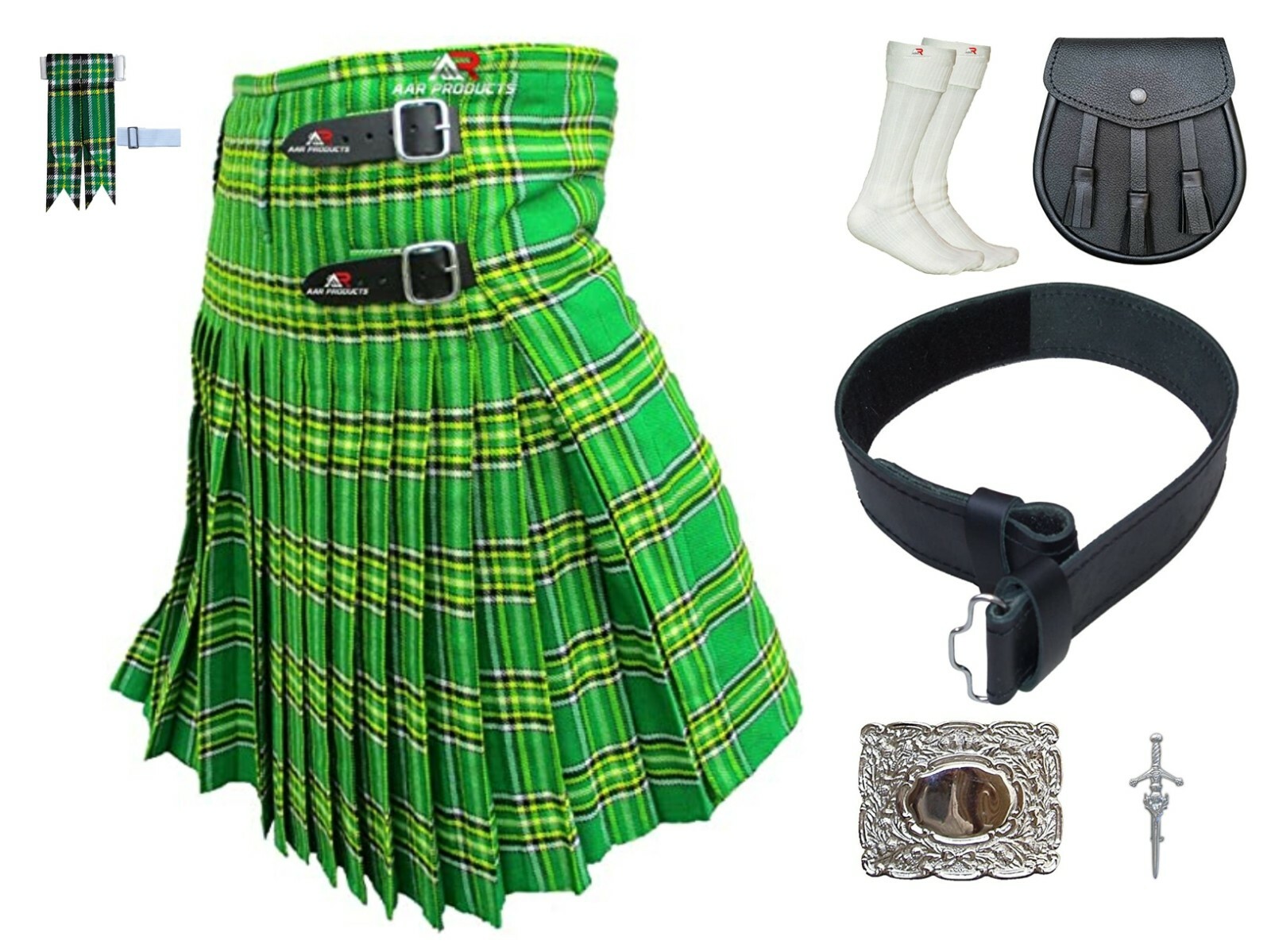Mens Kilt Scottish Tartan Kilts Highland Casual Wear 4 Acrylic Tartans AAR