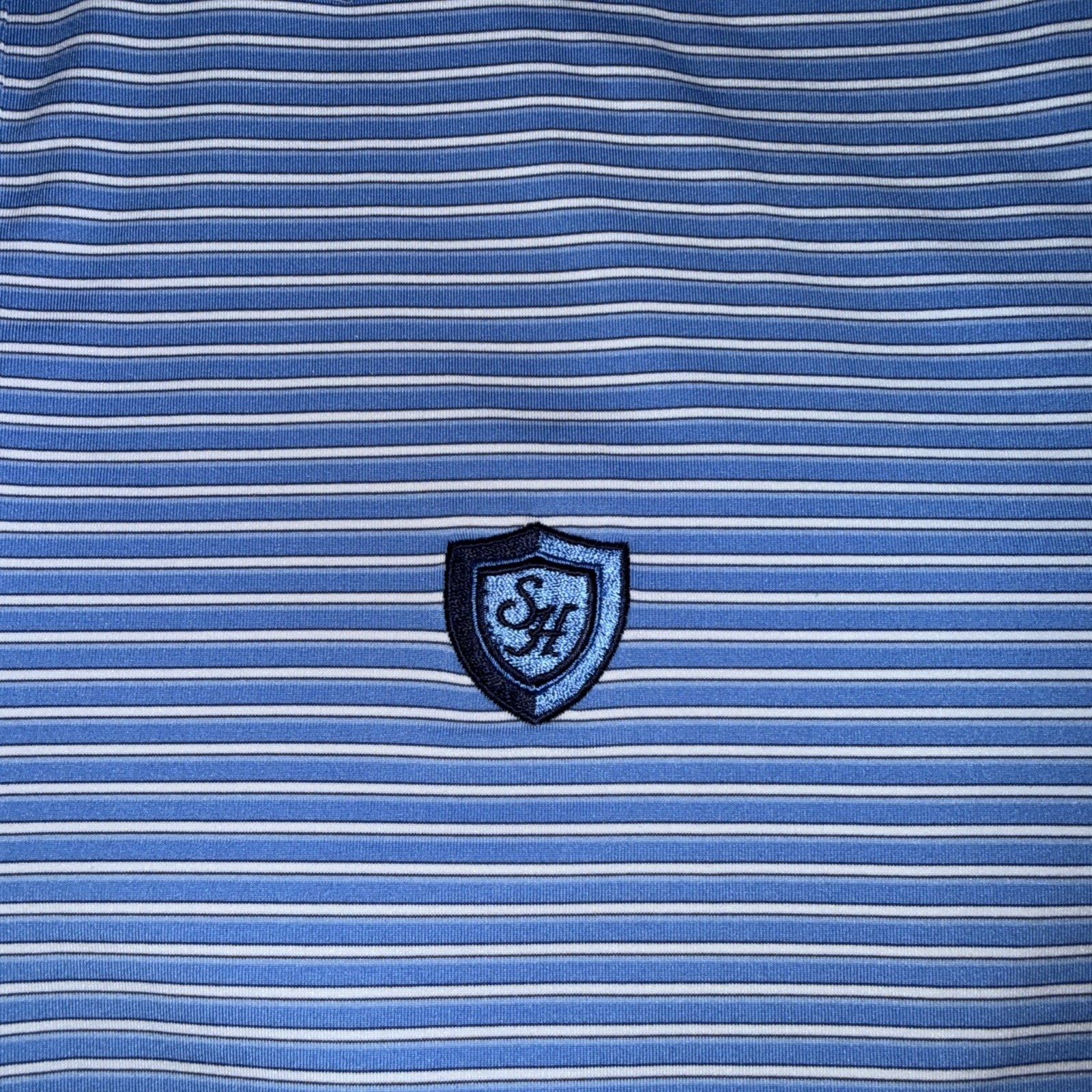 Peter Millar/Polo Shirt/Blue/Summer Comfort/Striped Golf Polo/ Men Size L