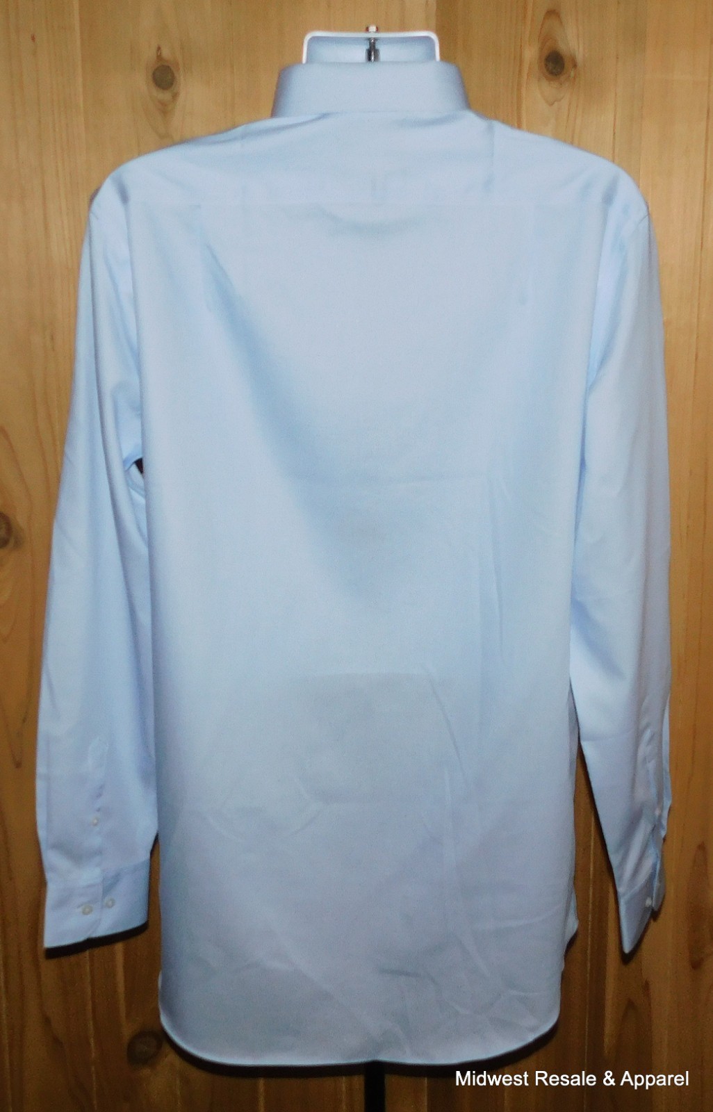 M&S Light Blue Regular Fit Long Sleeve Button Front Dress Shirt Mens Large Tall