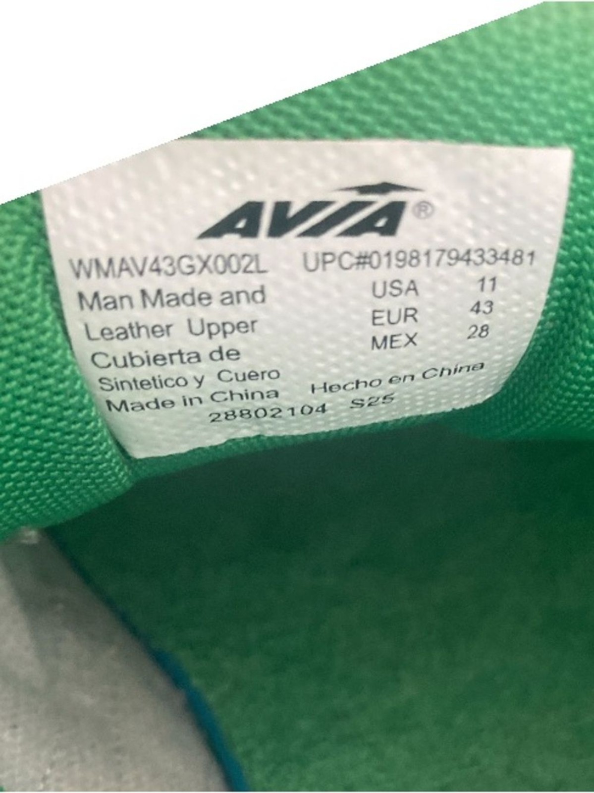 AVIA White and Green Athletic Sneakers Wms 11 #SH21