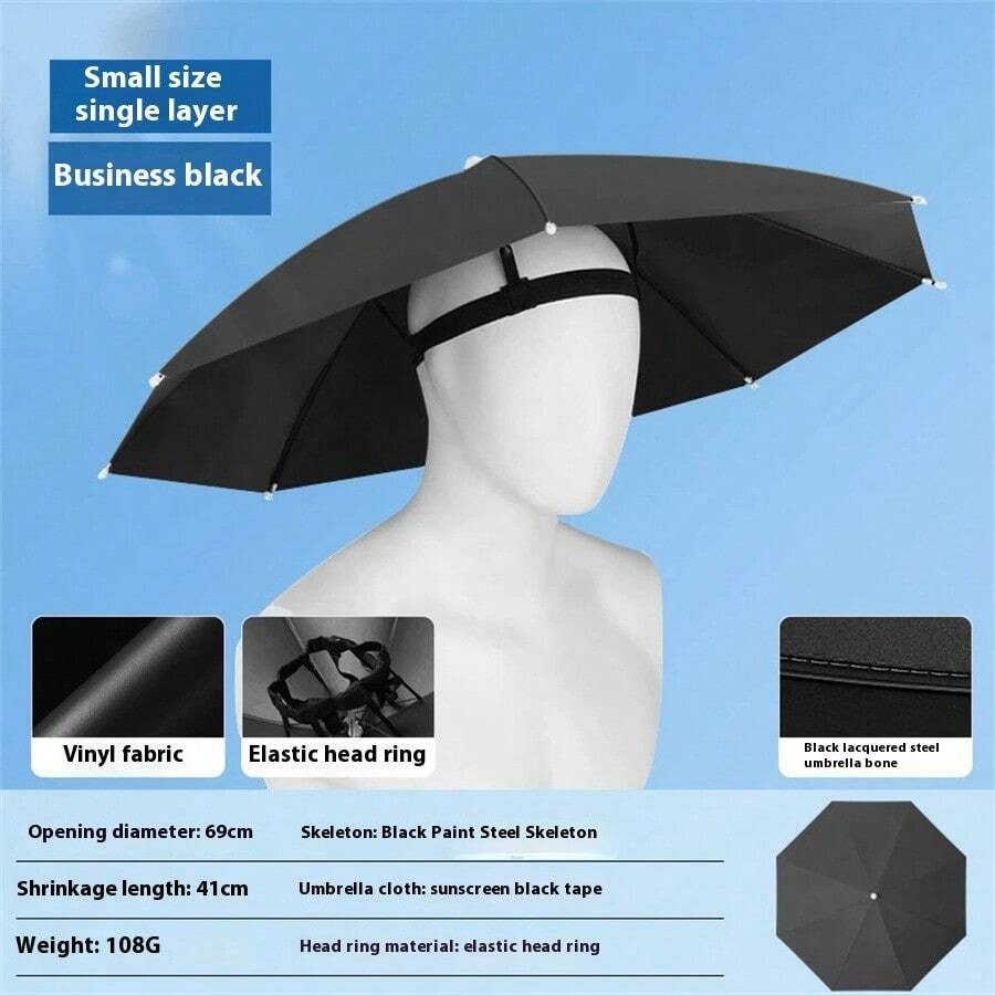 Umbrella Cap Suitable for Camping Fishing Elastic Headband UV Safe Umbrella Cap