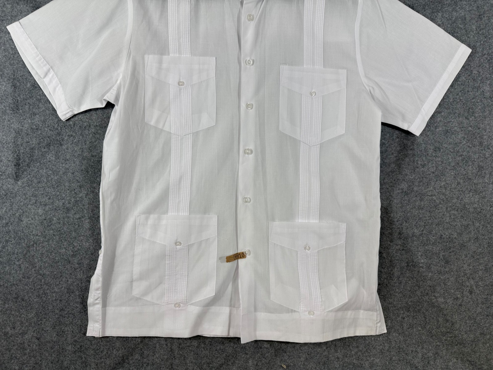 Mojito Guayabera Mexican Wedding Shirt Mens S White Cuban Short Sleeve 4-Pockets