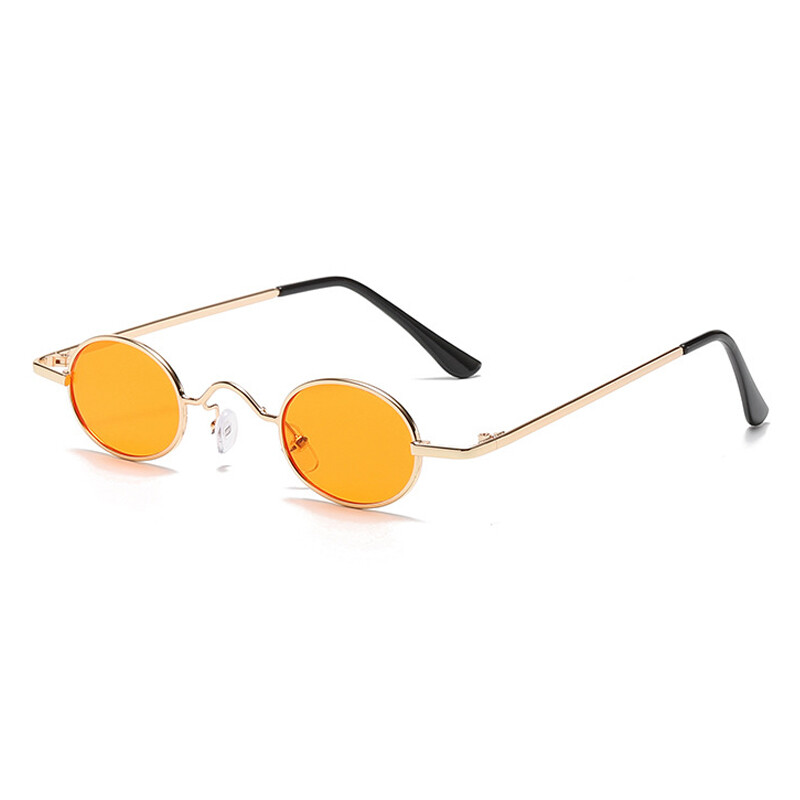 Retro Oval John Lennon Sunglasses Metal Frame Steampunk Round Vintage Glasses