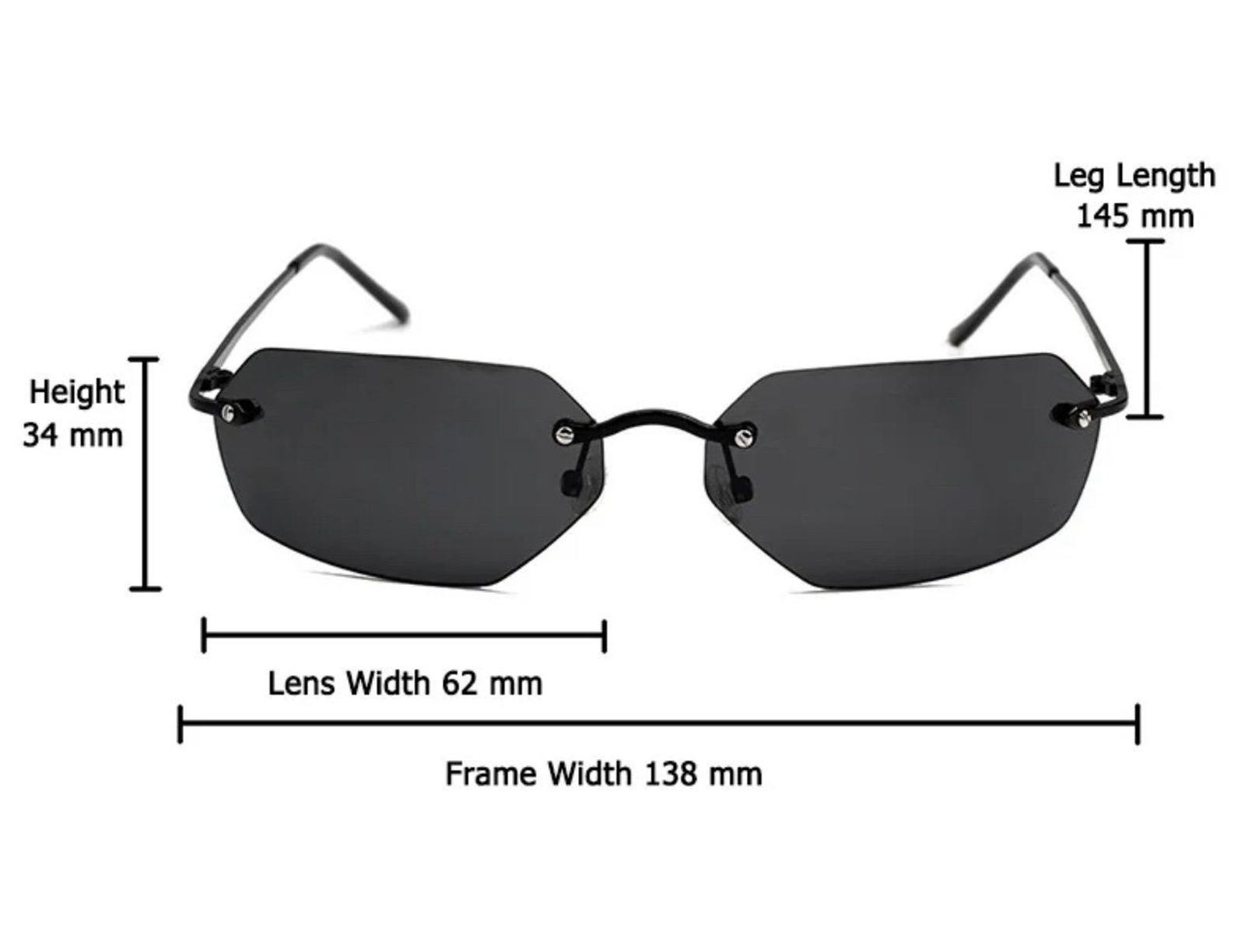 Fashion Cool The Matrix Agent Smith Neo Style Polarized Sunglasses Rimless