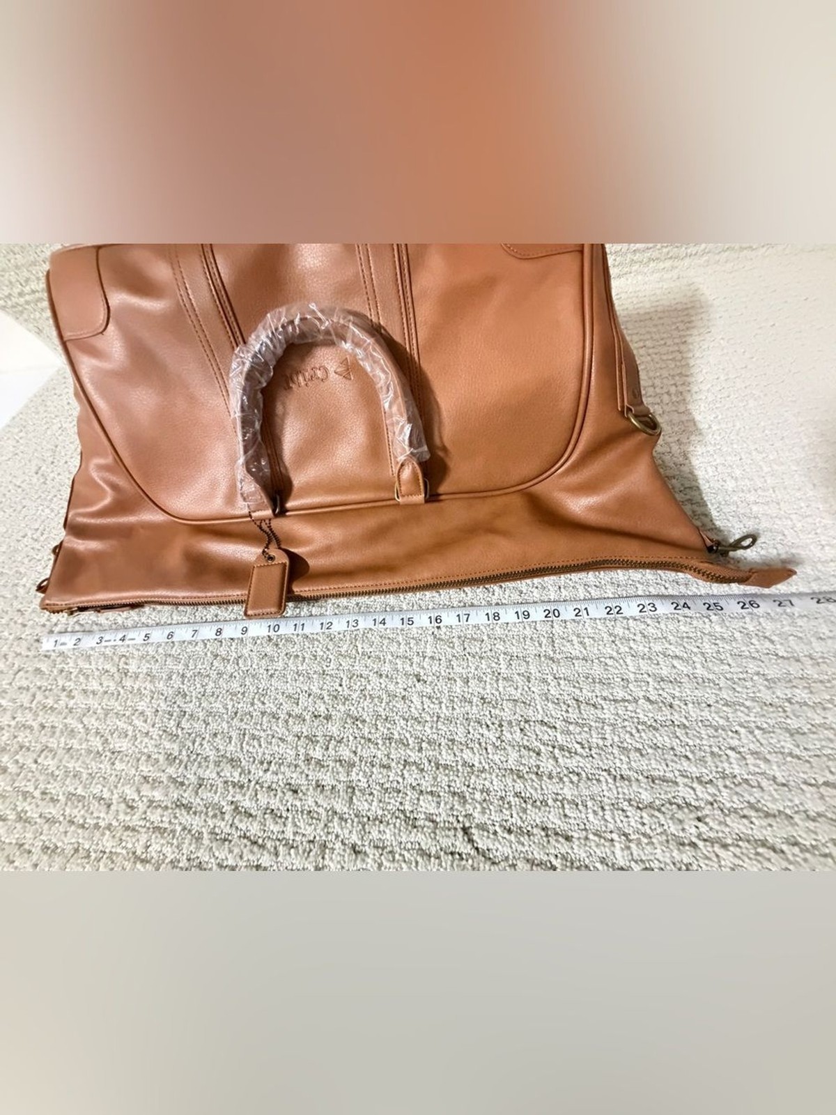 KAPSTON tan synthetic leather Cribl weekender duffel bag