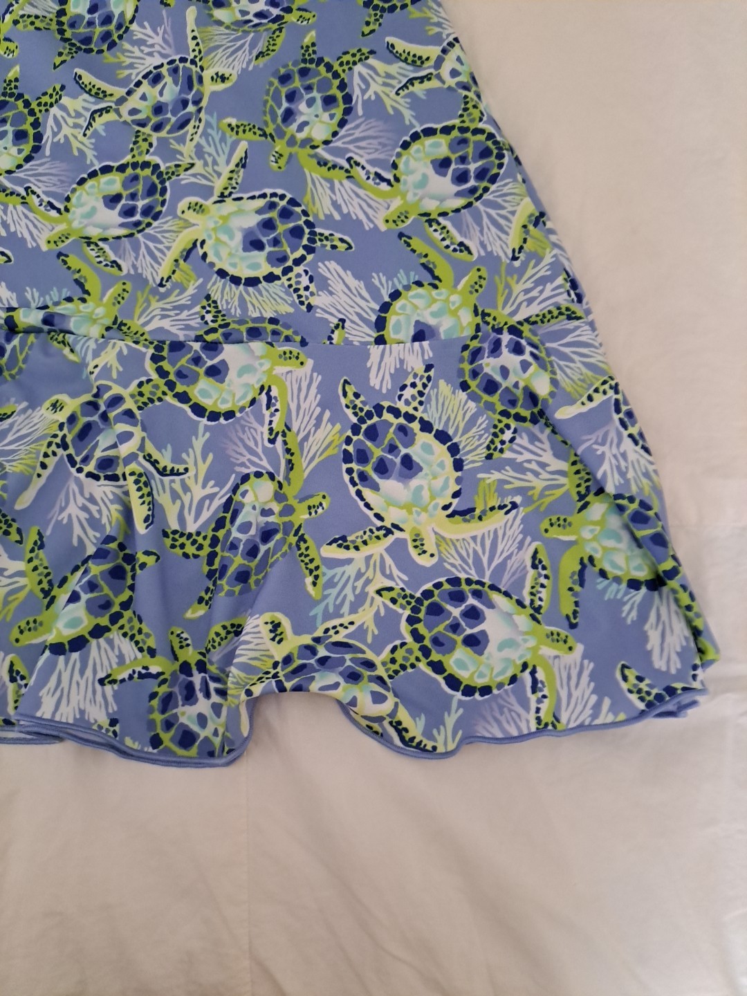 Ana Claire Lexi Dress Turtles XL Blue Green Excellent Condition Returns Accepted