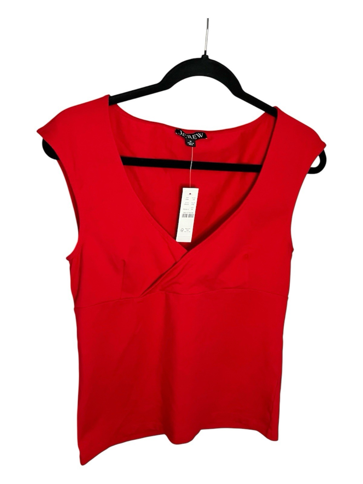 NWT J. Crew Medium Stretch Cotton Cap-sleeve Crossover Shirt Red