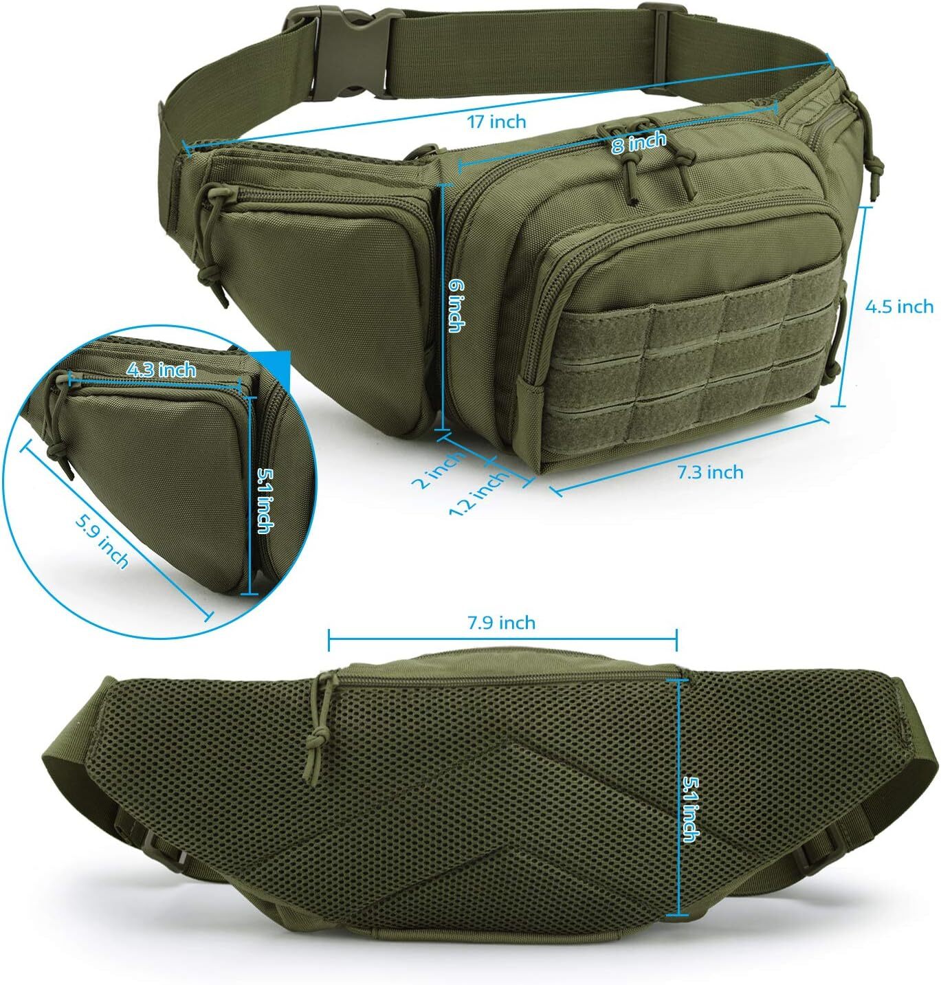 Tactical Waist Fanny Pack Phone Pouch Military Outdoor Camping Hiking Belt Bag