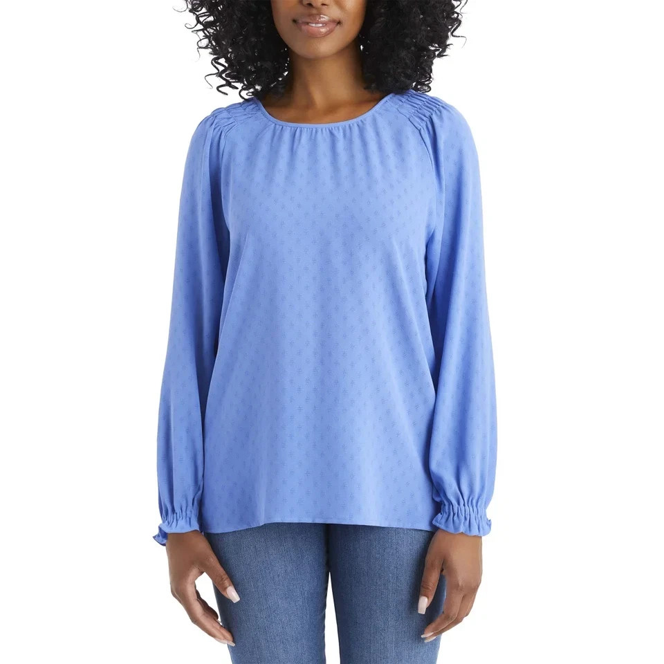 Jessica Simpson Women’s Textured Blouse, Blue, Size S