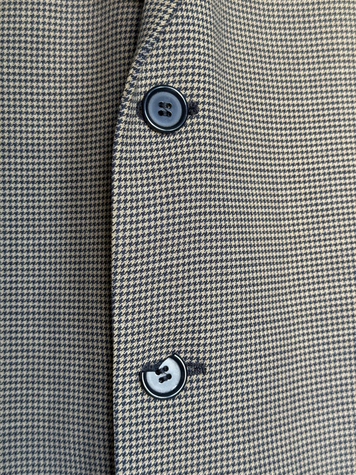 Vintage Men’s Marks & Spencer Houndstooth Blazer 44R Navy/Beige Machine Washable
