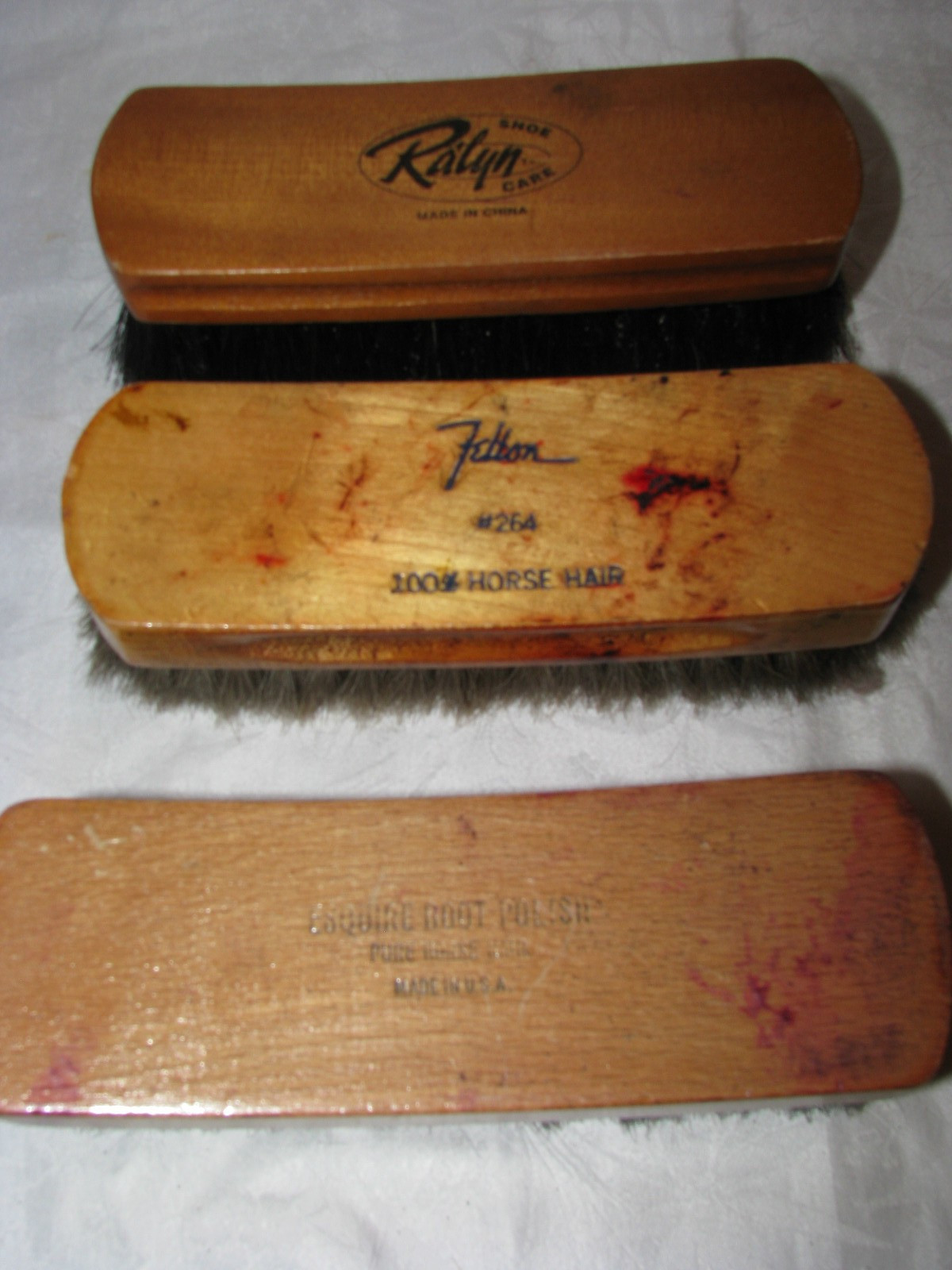 Group of Five Vintage Clothes & Shoes Horsehair Brushes Felton, Ralyn & Esquire
