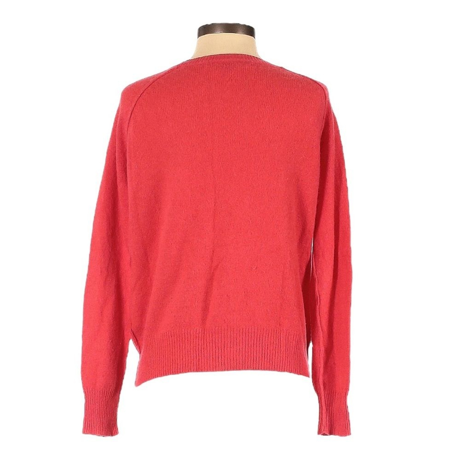 Sea Bleu Cashmere Crewneck Sweater XS Coral Red 100% Cashmere Ribbed