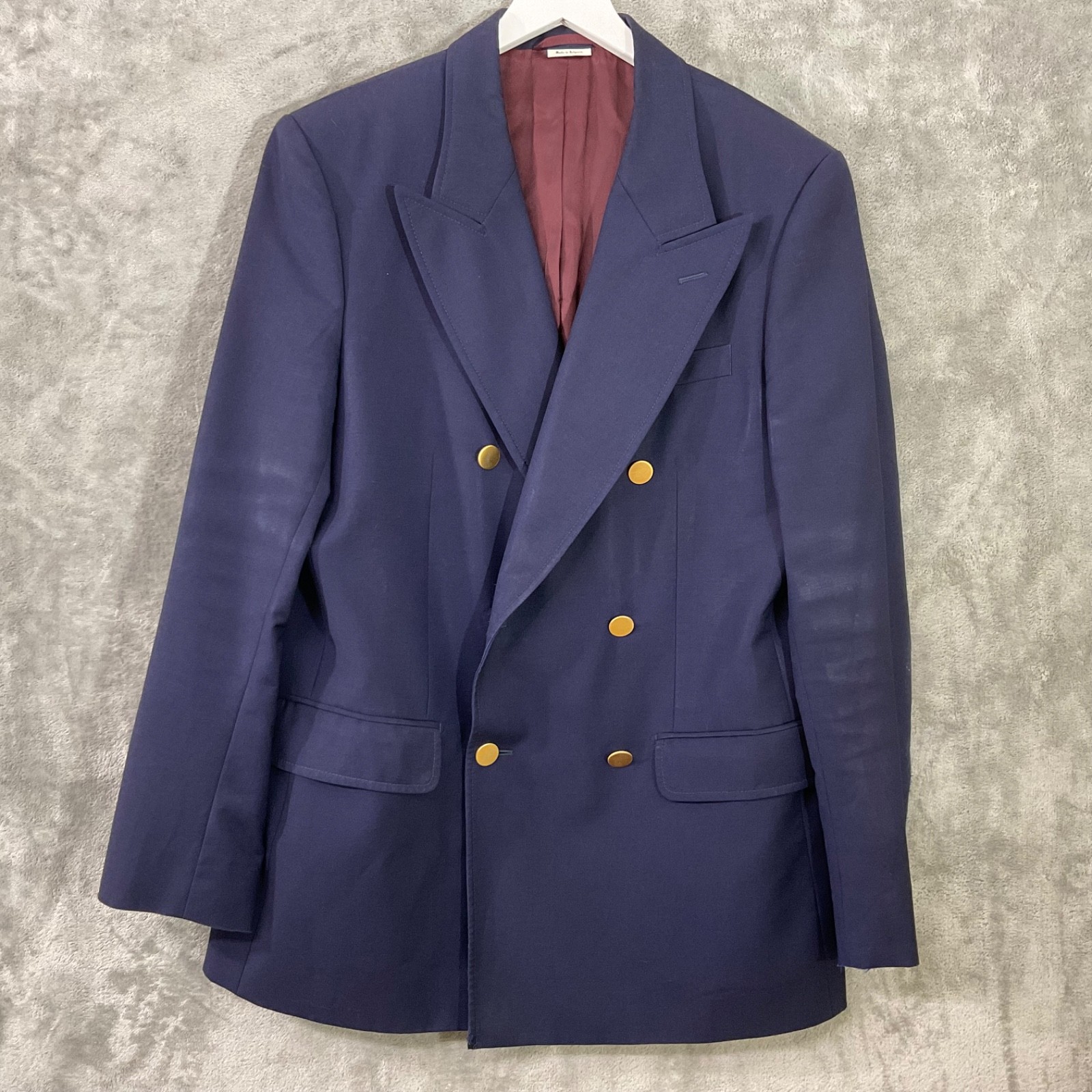 Gucci Uniform Blazer Navy Wool Mohair EU 48 US 38 Replacement parts only flaws*