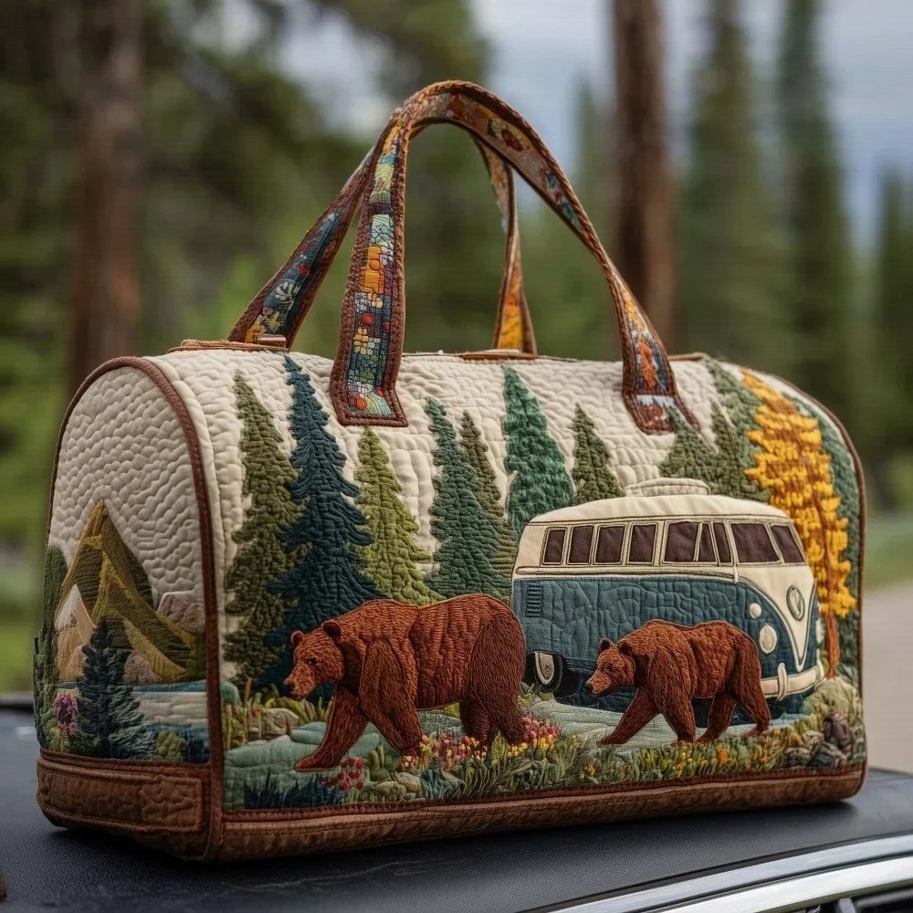 Adjustable Strap Quilted Duffle Bag Large Capacity 3D Quilting Craft Travel