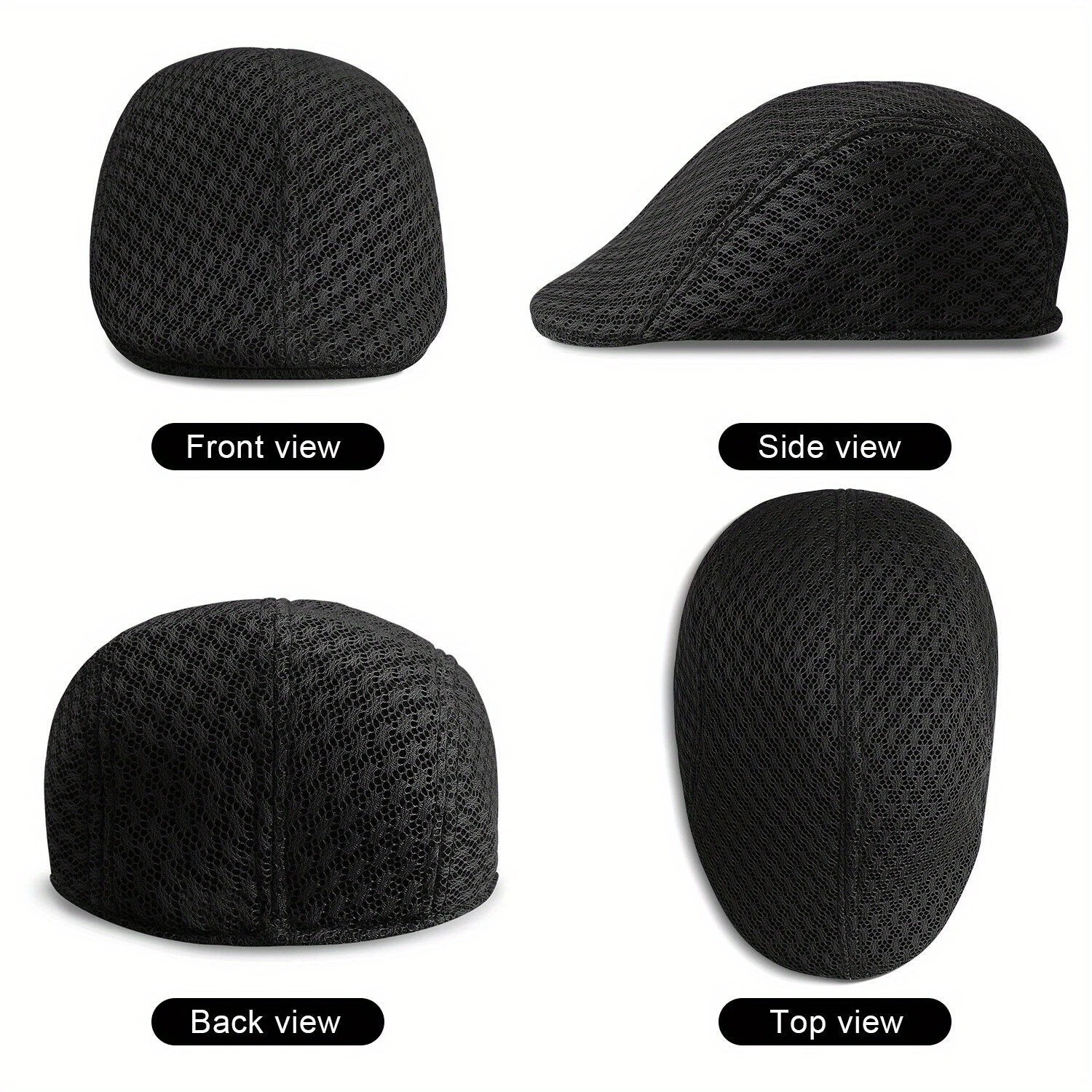 Men’s Mesh Summer Hat Newsboy Beret Gatsby Cap Ivy Hat Golf Sun Flat Cabbie US