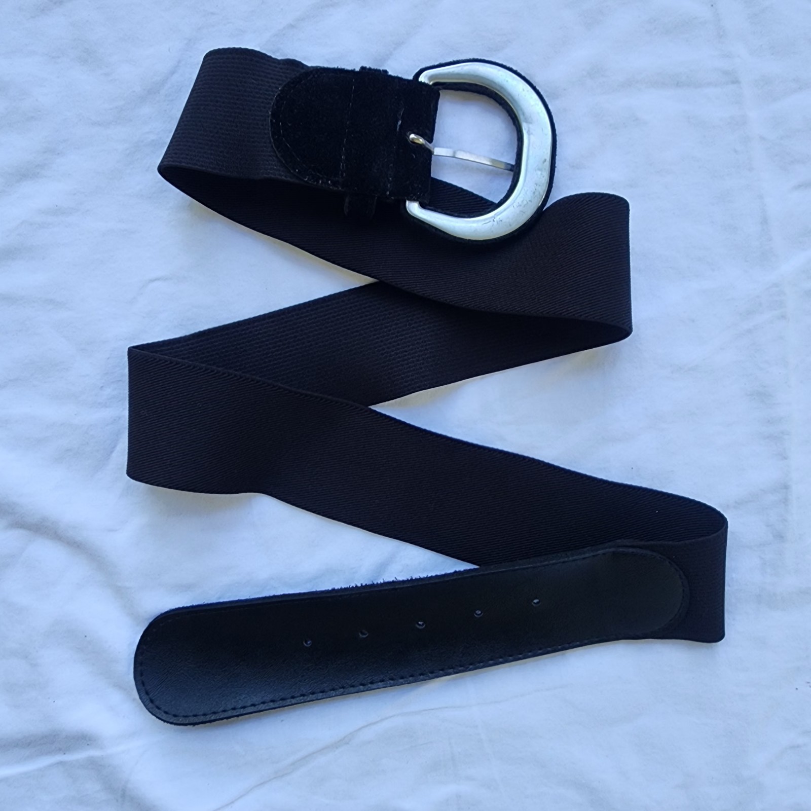 Women’s Vintage Y2K Black Elastic Stretch W/Suede Like Ends Size XL