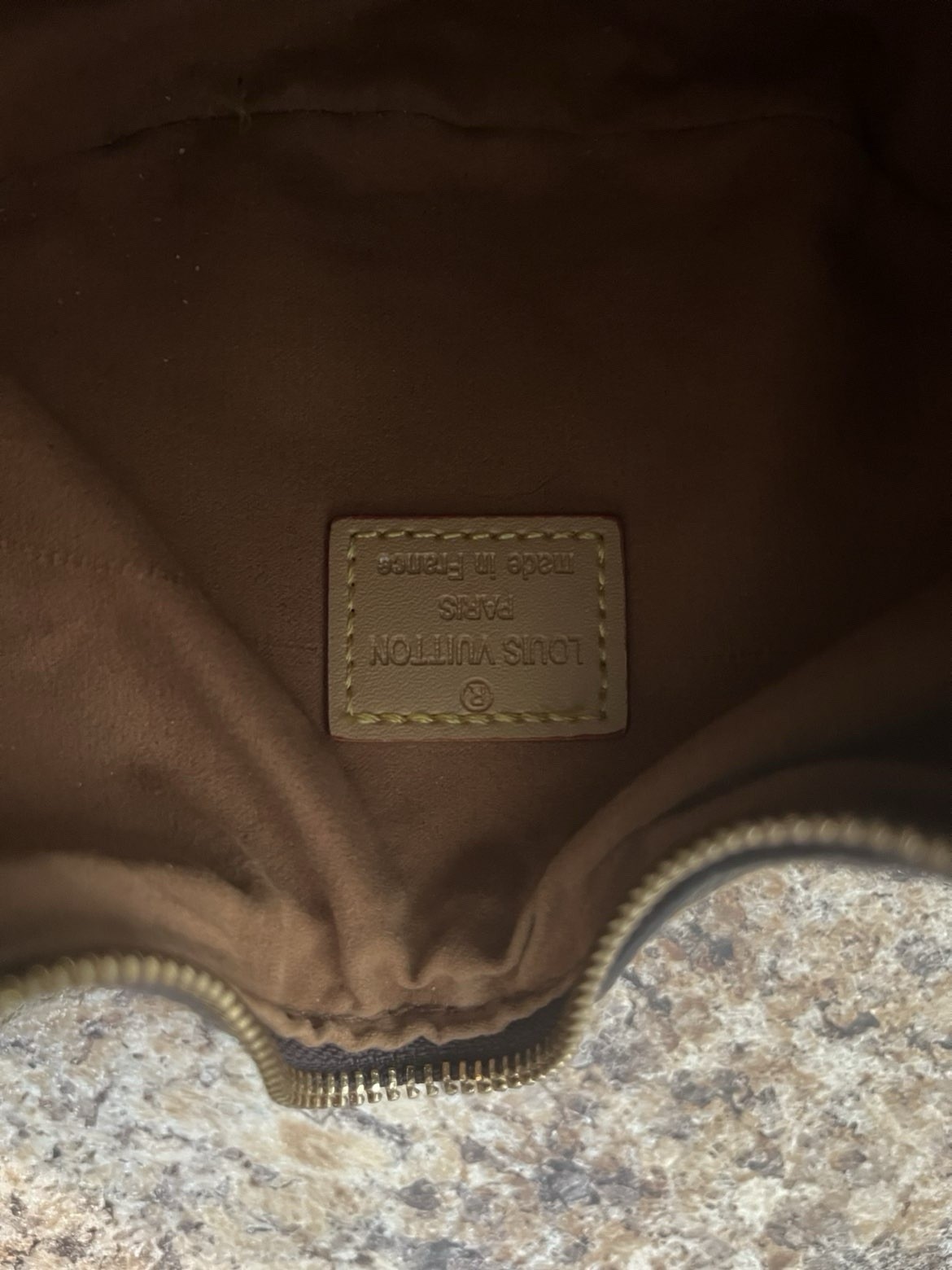 Louis Vuitton Monogram Crescent Crossbody Bag Brown Zip Gold Hardware