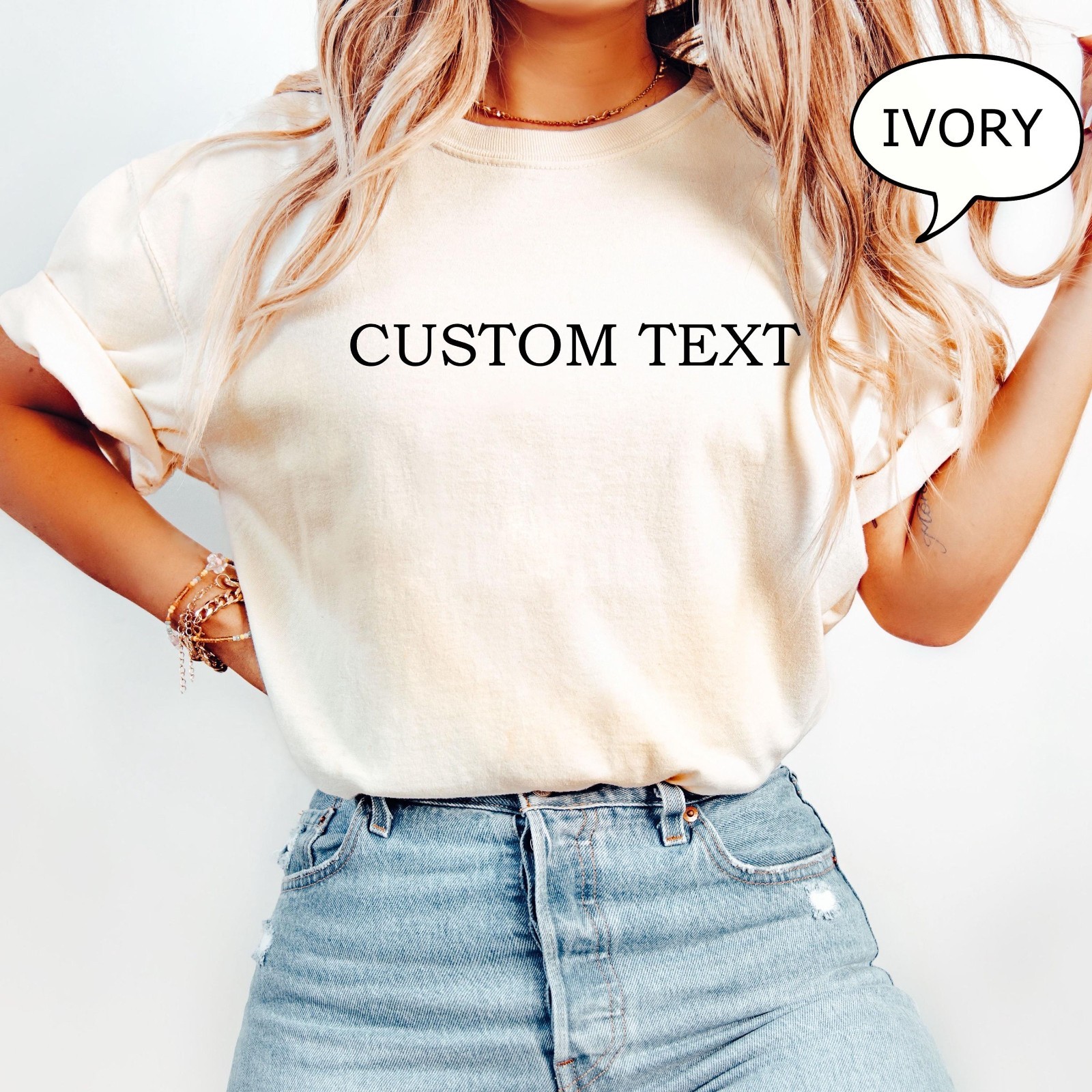 Custom Text T-Shirt Personalized Graphic Tee Custom Design Gift Unisex Shirt