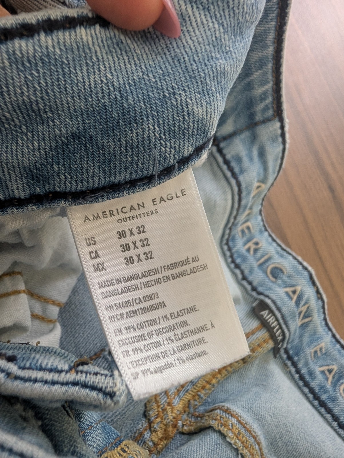 American Eagle Outfitters AirFlex Slim Straight Light Wash Blue Stretch Jeans