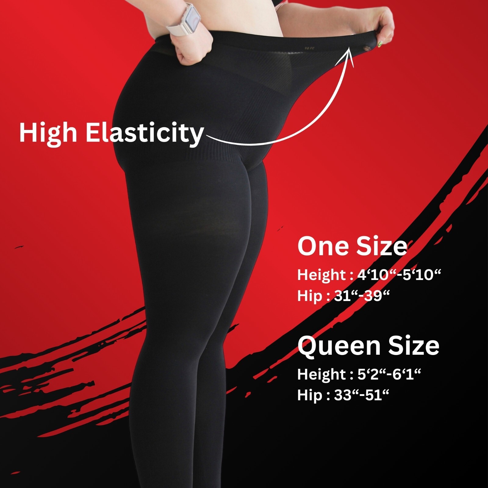 200 denier opaque tights with built-in compression tummy control and lifting hip