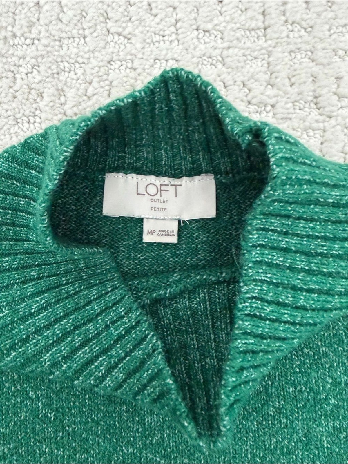 Loft Green Mock-Neck Women’s Sweater