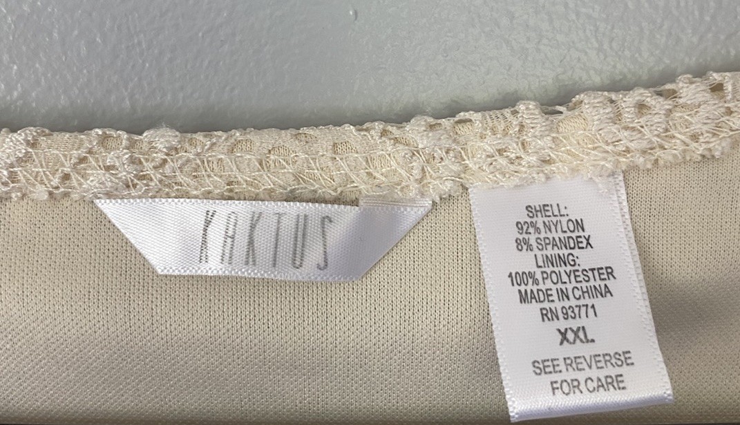 Kaktus Womens Cream Lace Blouse XXL Lined Coquette Soft Romantic Elegant Boho