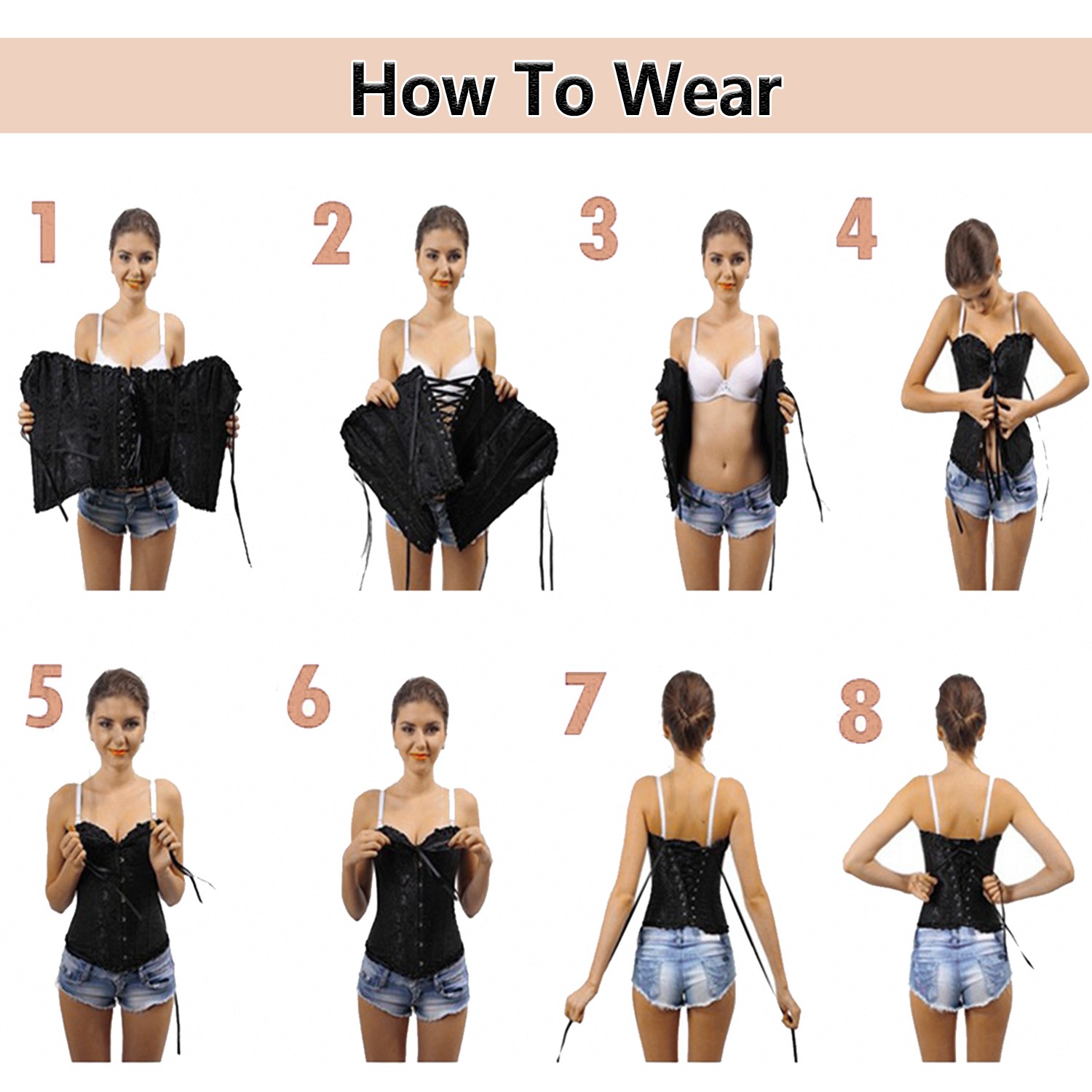 Women Lace-Up Overbust Boned Satin Corset Bustier Burlesque Lingerie Basque Tops