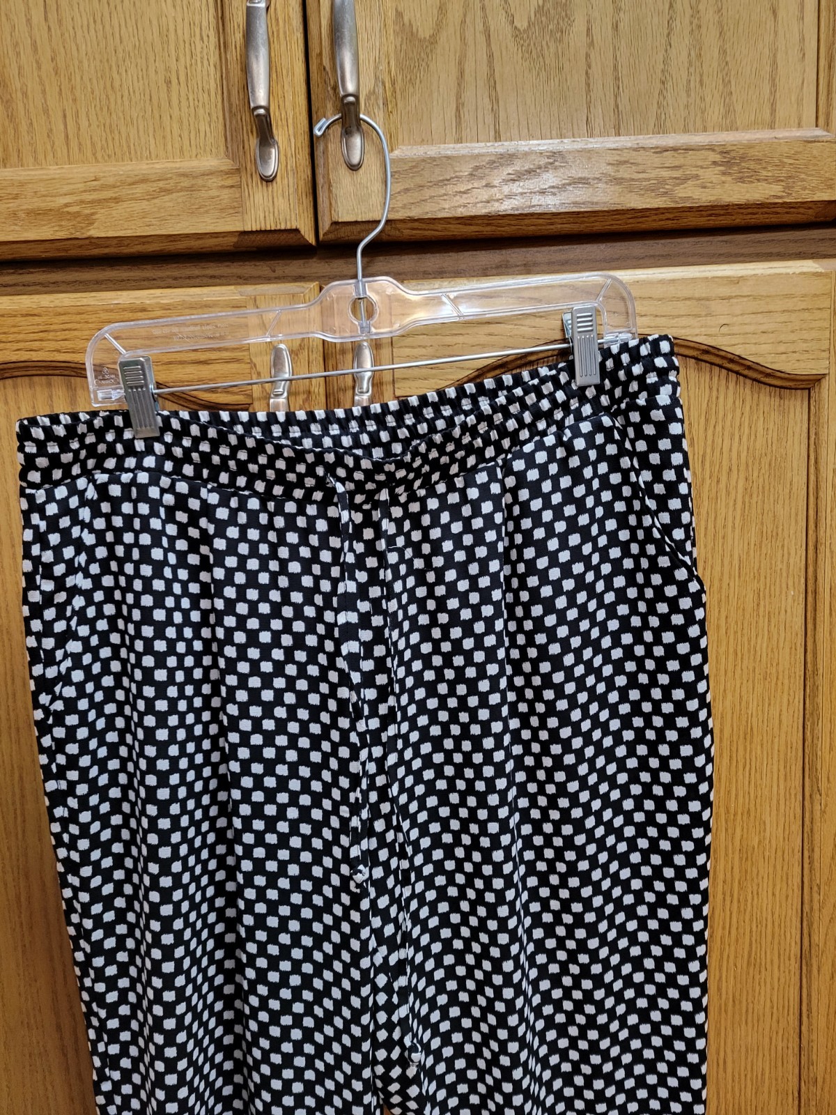 Black & White Checkered Lite Wght Strait Leg Beach Pants By Zac&Rachel sz Lrg