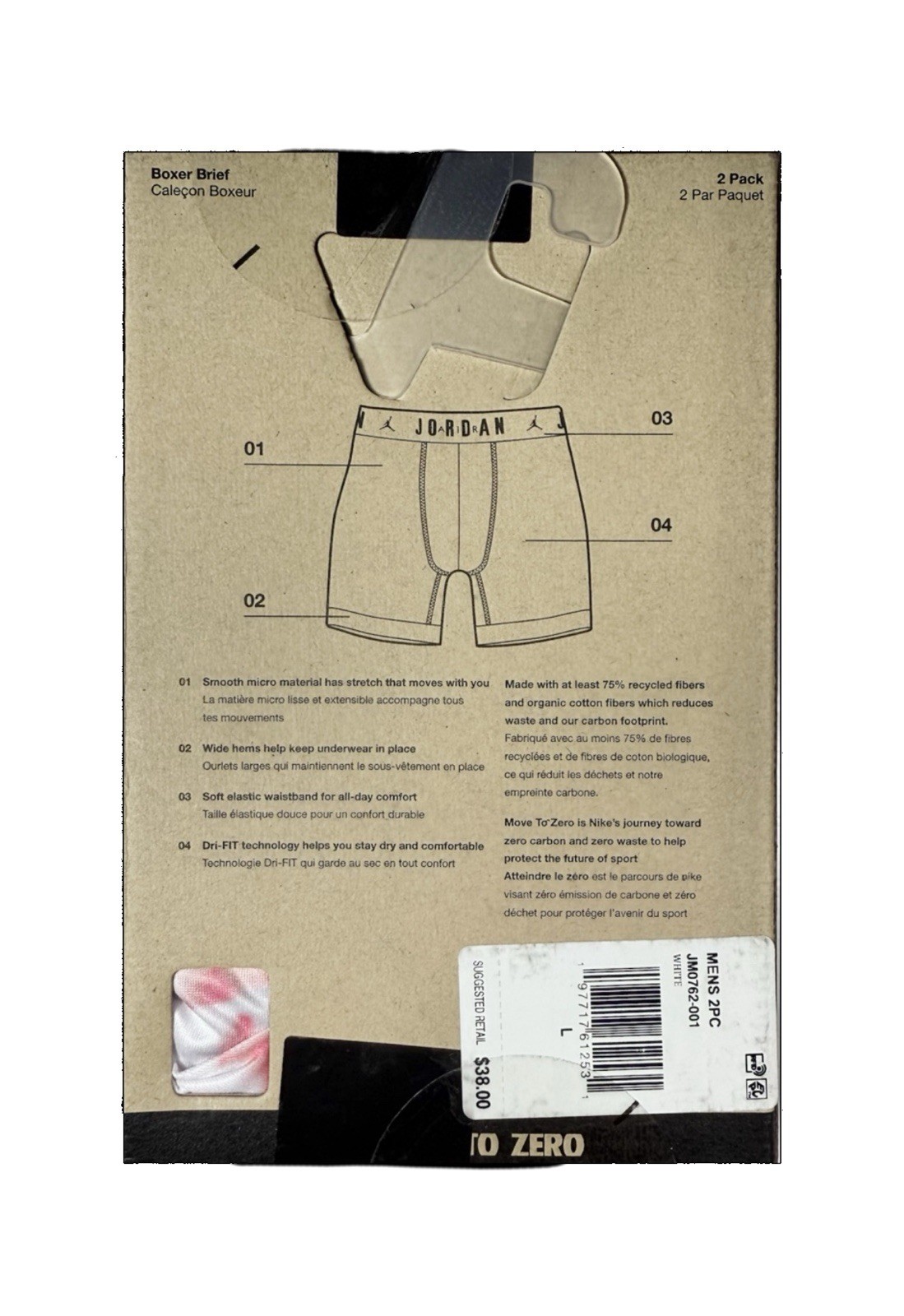 NWT. Jordan. 2 Pack. Flight Microfiber Boxer Briefs. Multicolor. MRSP. $38.00