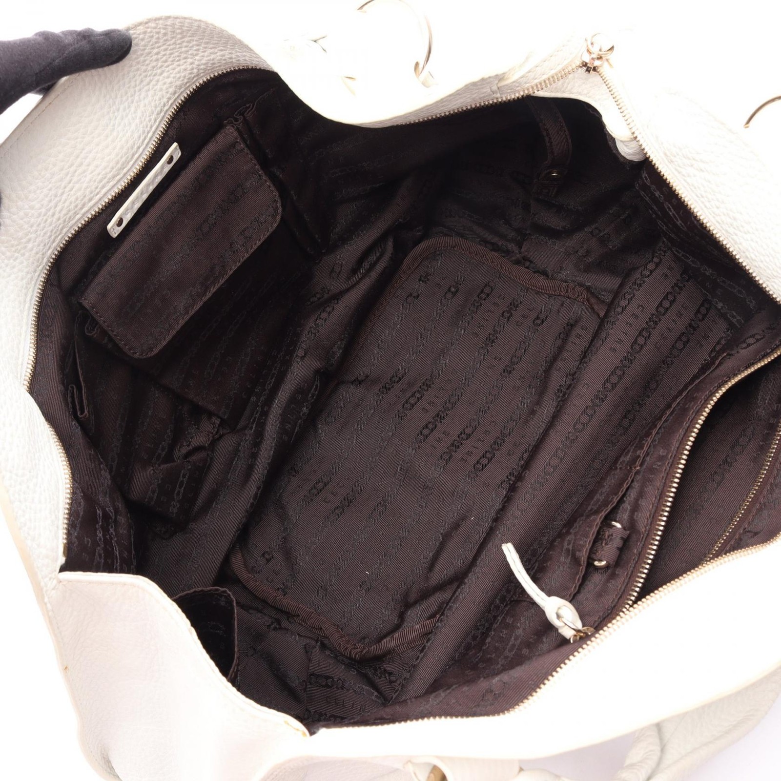 CELINE Bittersweet Shoulder Bag leather White Used Women