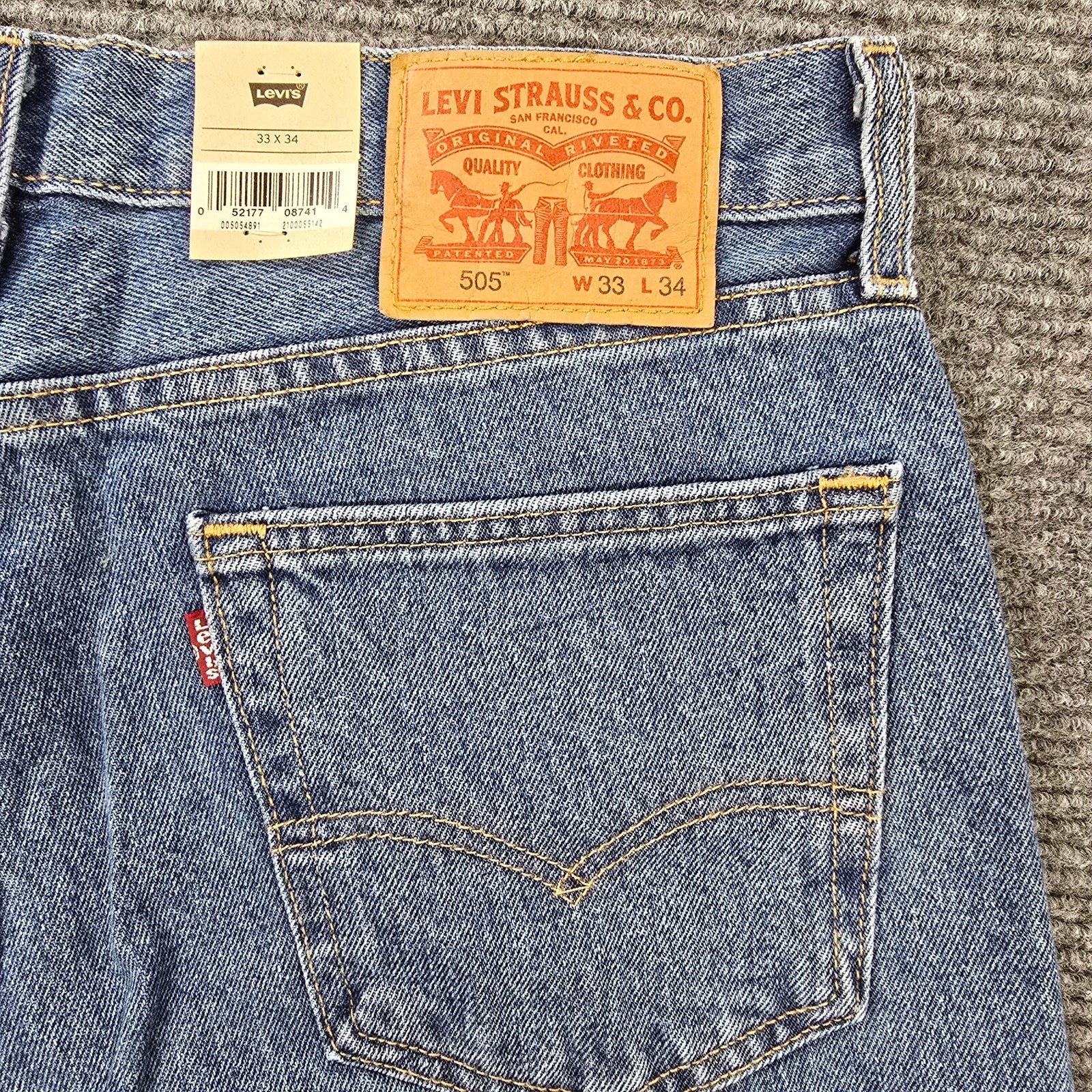 Levi’s 505 Jeans Men’s 33×34 Blue Regular Tall Straight Classic NWT