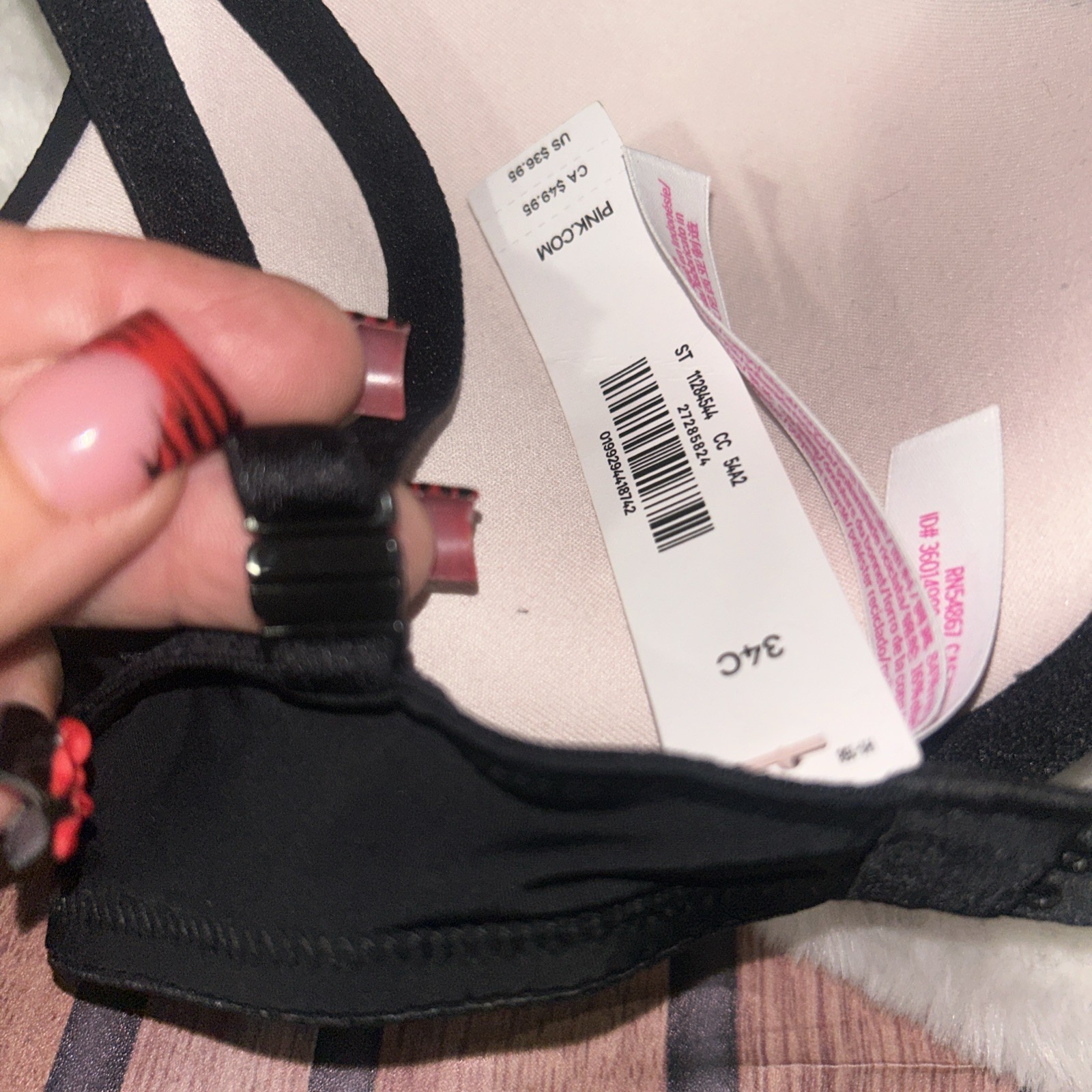 Victoria’s Secret Pink Everywhere Push-Up Black Bra 34C NWT