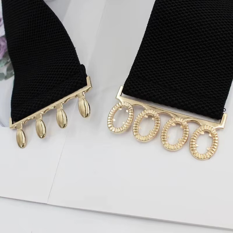 Womens Fashion Elastic Cinch Belt 3″ Wide Stretch Waist Band Clasp Buckle