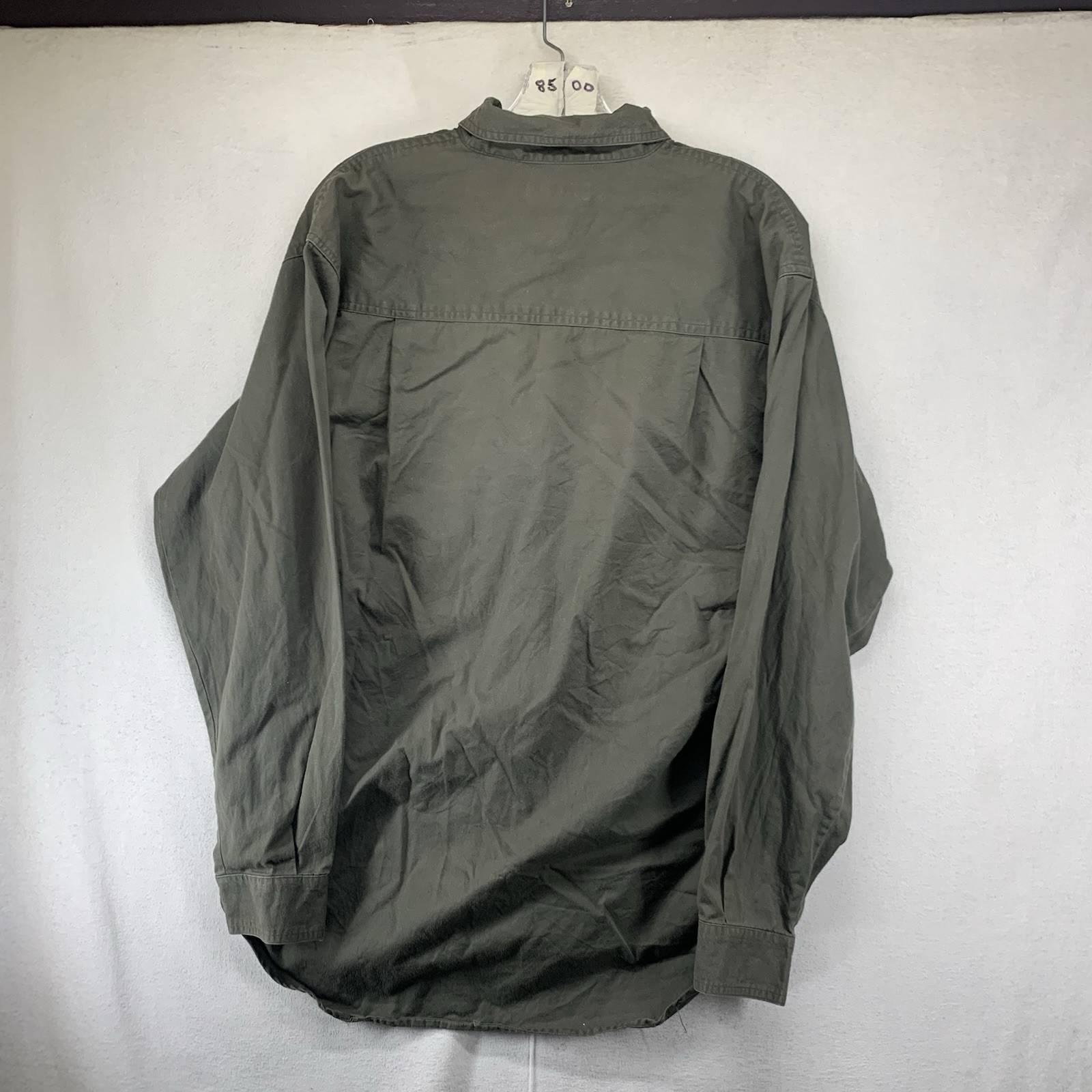 Vtg Y2K Bugle Boy Long Sleeve Shirt Mens M Solid Earth Tone Olive Green 90s