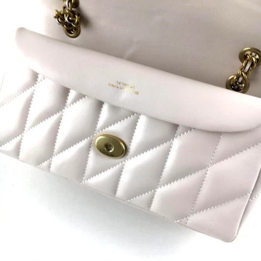 COACH Tabby 26 Quilted Shoulder Bag Chalk/Gold Leather CP150 Outlet New