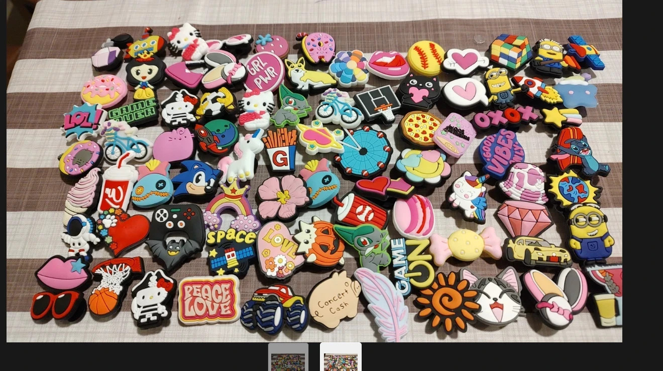 90 Pcs Mixed Pvc Shoe Charms Lot Different Charms Fit For Croc Clog Sandals USA
