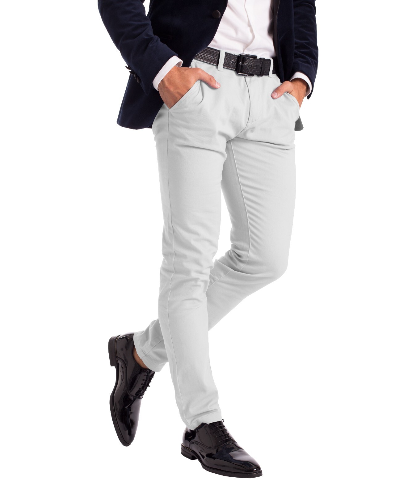 Stretch Chino Slim Fit Mens Relaxed Casual Cotton Dress Skinny Pants Size 30-40
