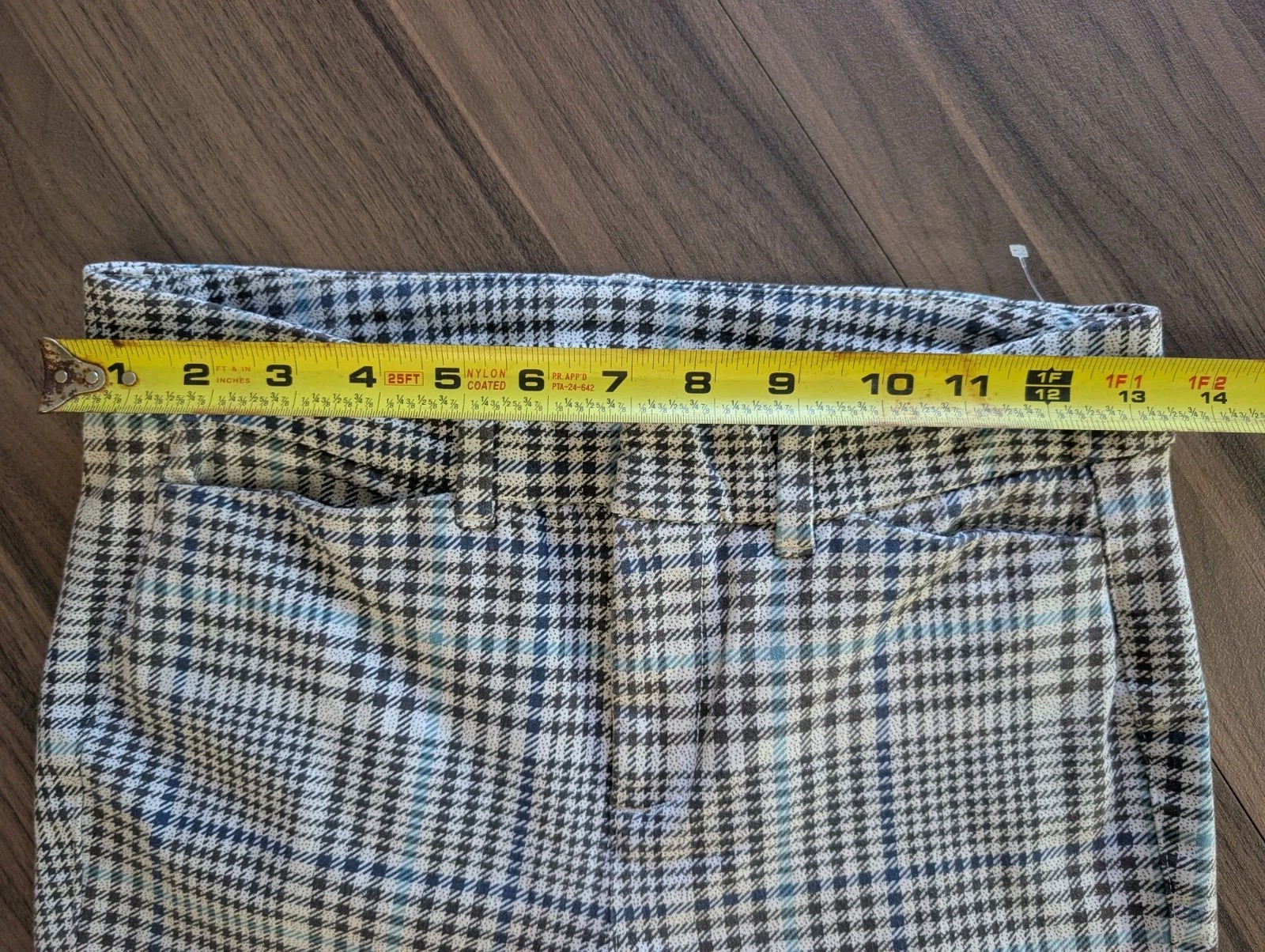 Old Navy Pixie Pants Womens Size 0 Plaid Ankle Pants High Rise Slim Fit Stretch