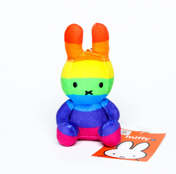 Nijntje Miffy Official Plush Doll : Bunny Rabbit Rainbow Toy Key Chain 11×6cm