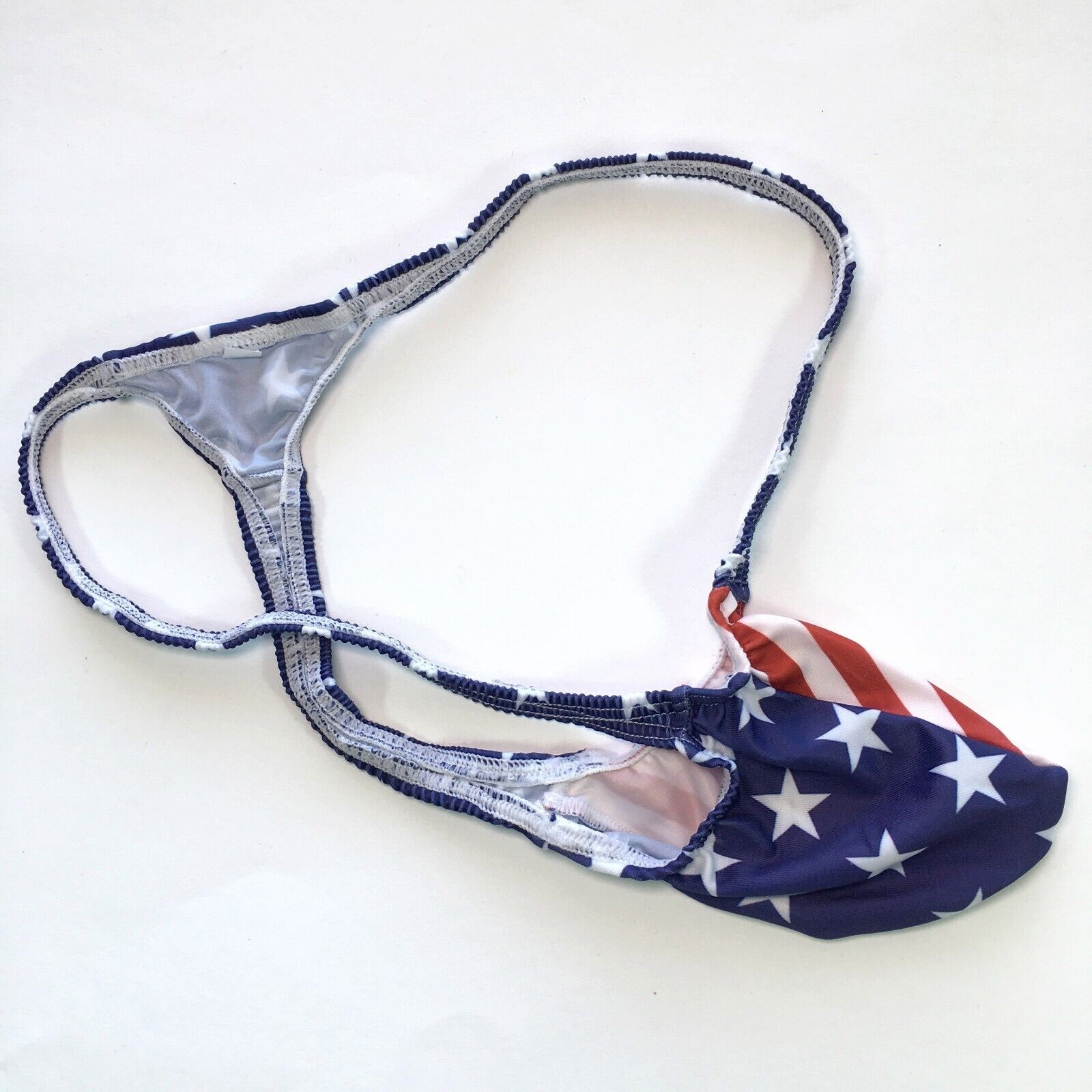 USA SELLER SEXY MENS K403B GRAPE SMUGGLERS MICRO (S/M 28-34) THONG-STARS/STRIPES