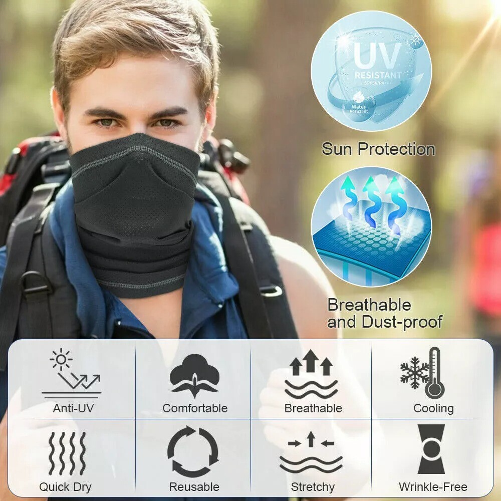 UV Protection Cooling Neck Gaiter Face Mask Scarf Men Women Neck Cover Bandana