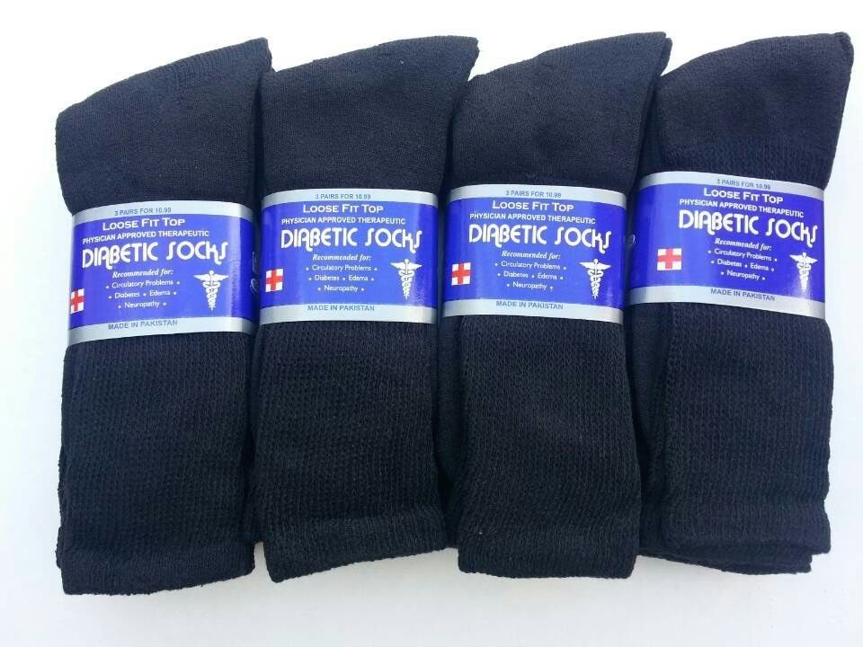 3, 6, or 12 Pairs Diabetic CREW circulatory Socks Health Men’s Cotton ALL SIZE