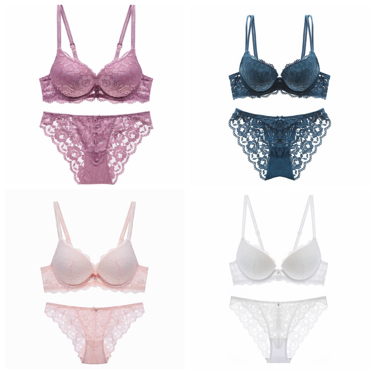 Thick Bra Lot Cup Classical Push Up Bra&Panty All Colors 32 34-38 ABC Lingerie