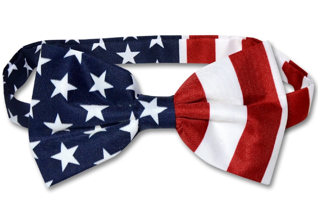 Men’s American Flag Bow Tie Pre Tied USA Patriotic BOWTIE