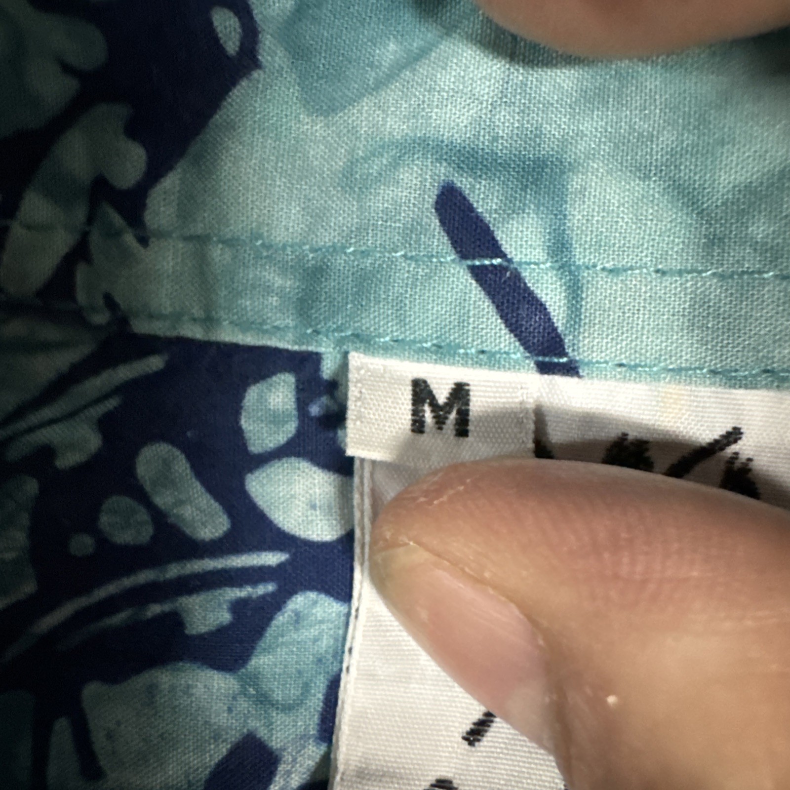 Rum Reggae Shirt Mens M Blue Fish Print Hawaiian Short Sleeve Button Up Cotton