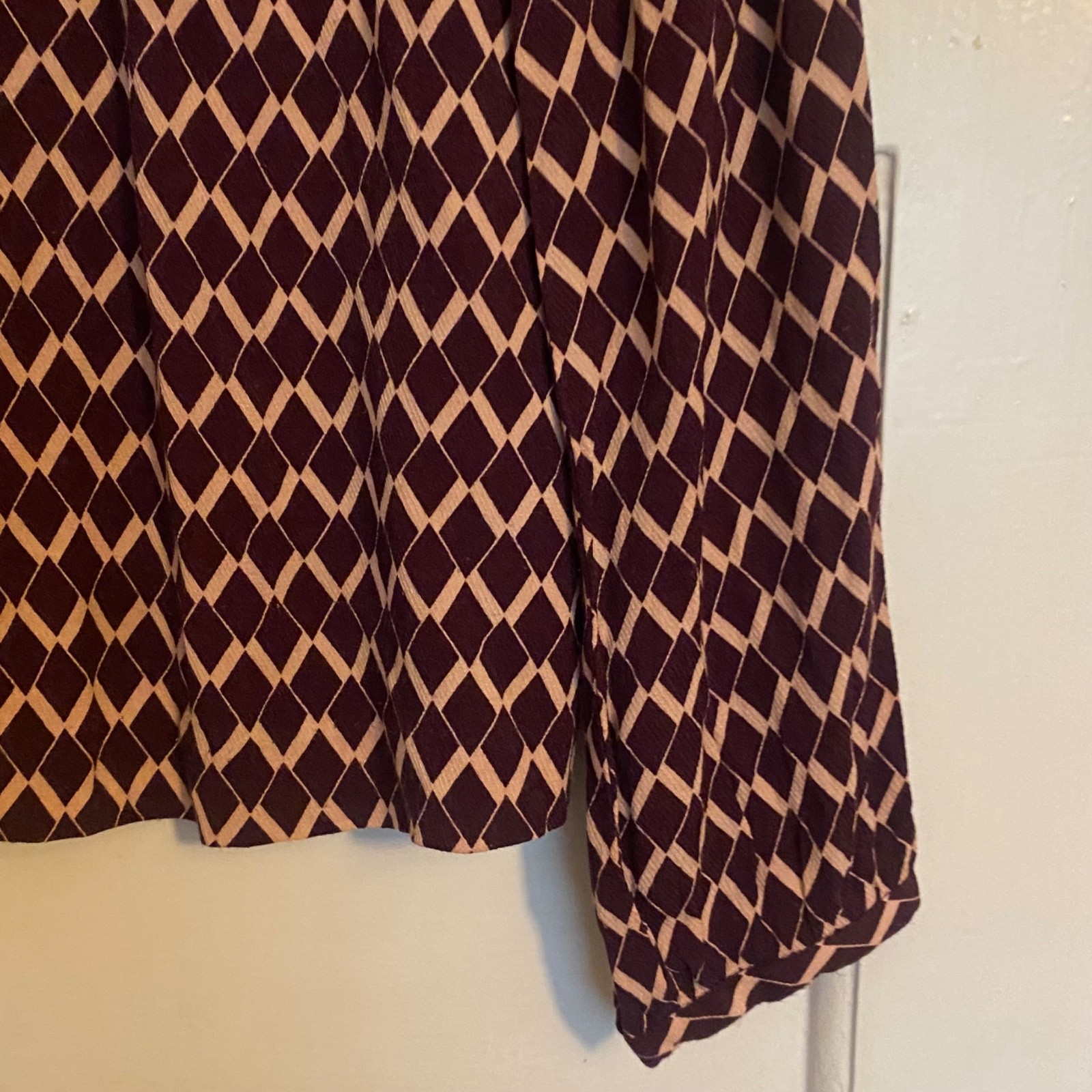 90s Minimalist Blouse Sz 12 Retro Geometric Artsy Basic Capsule Lagenlook InWear
